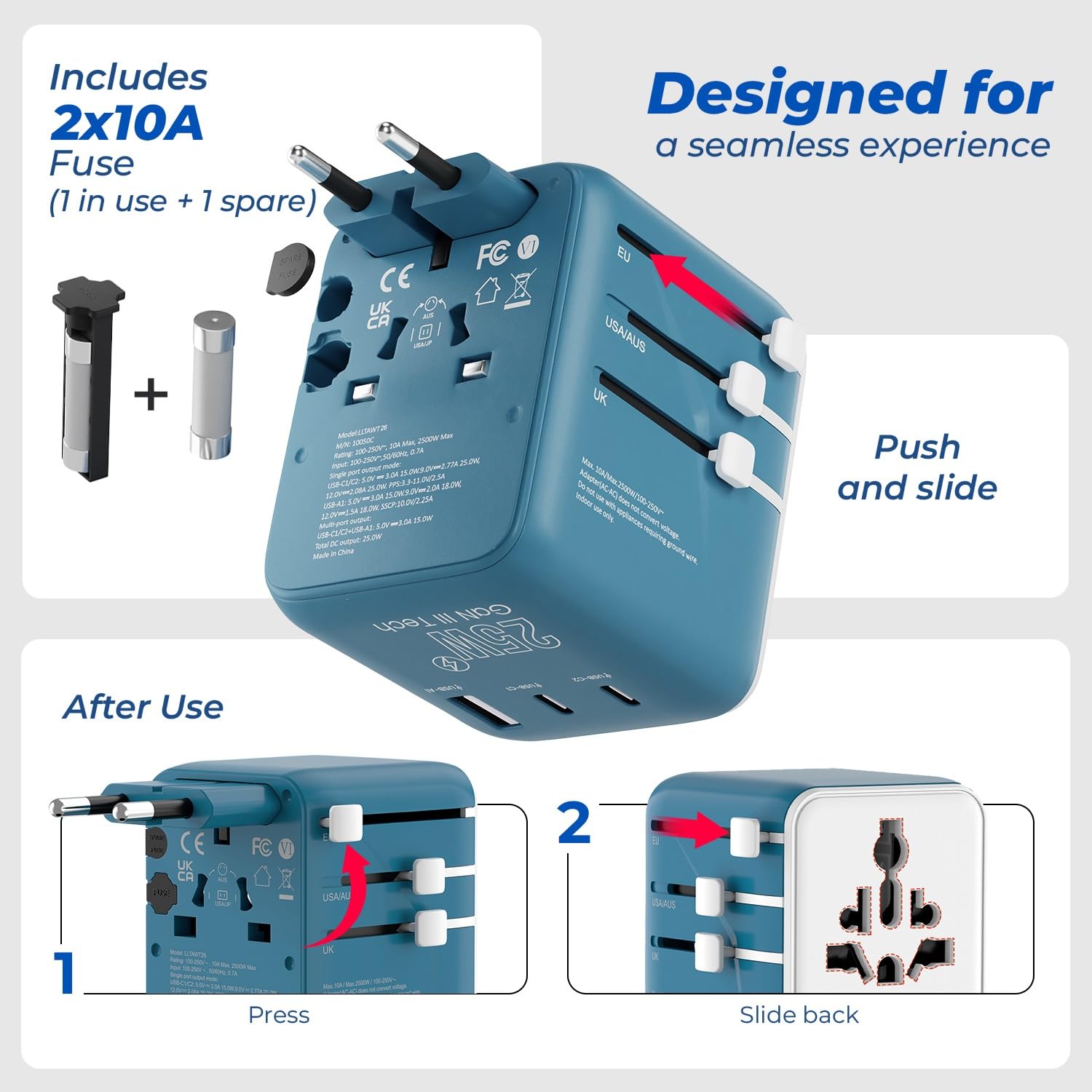 Lifelong Universal Travel Adapter - Charge Anywhere -4 Lifelong Universal Travel Adapter - Charge Anywhere -4