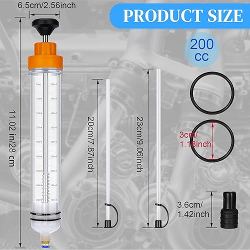 Miniatura 2 de Gisafai Bomba de Extractor de Líquido Automotriz Manual de 200cc Jeringa de Extractor de Aceite para Limpiador Manual de Gasolina para Dirección