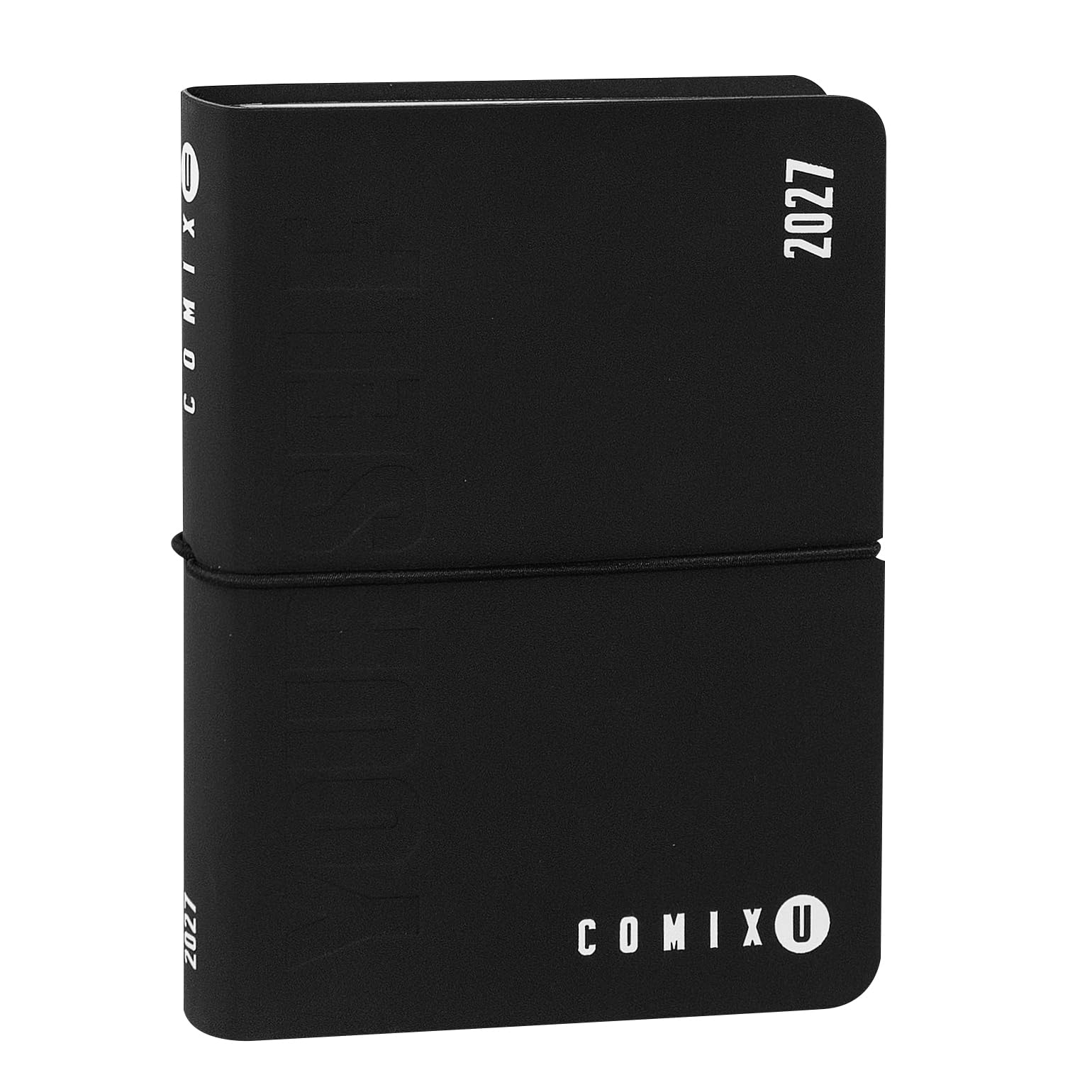 COMIX U YOURSELF 2026-2027 Mini Daily Diary, 16 Months, with Soft Cover Heating, Elastic and 448 Pages, Ideal for School and University, 4.3 x 6 inches, Black/White