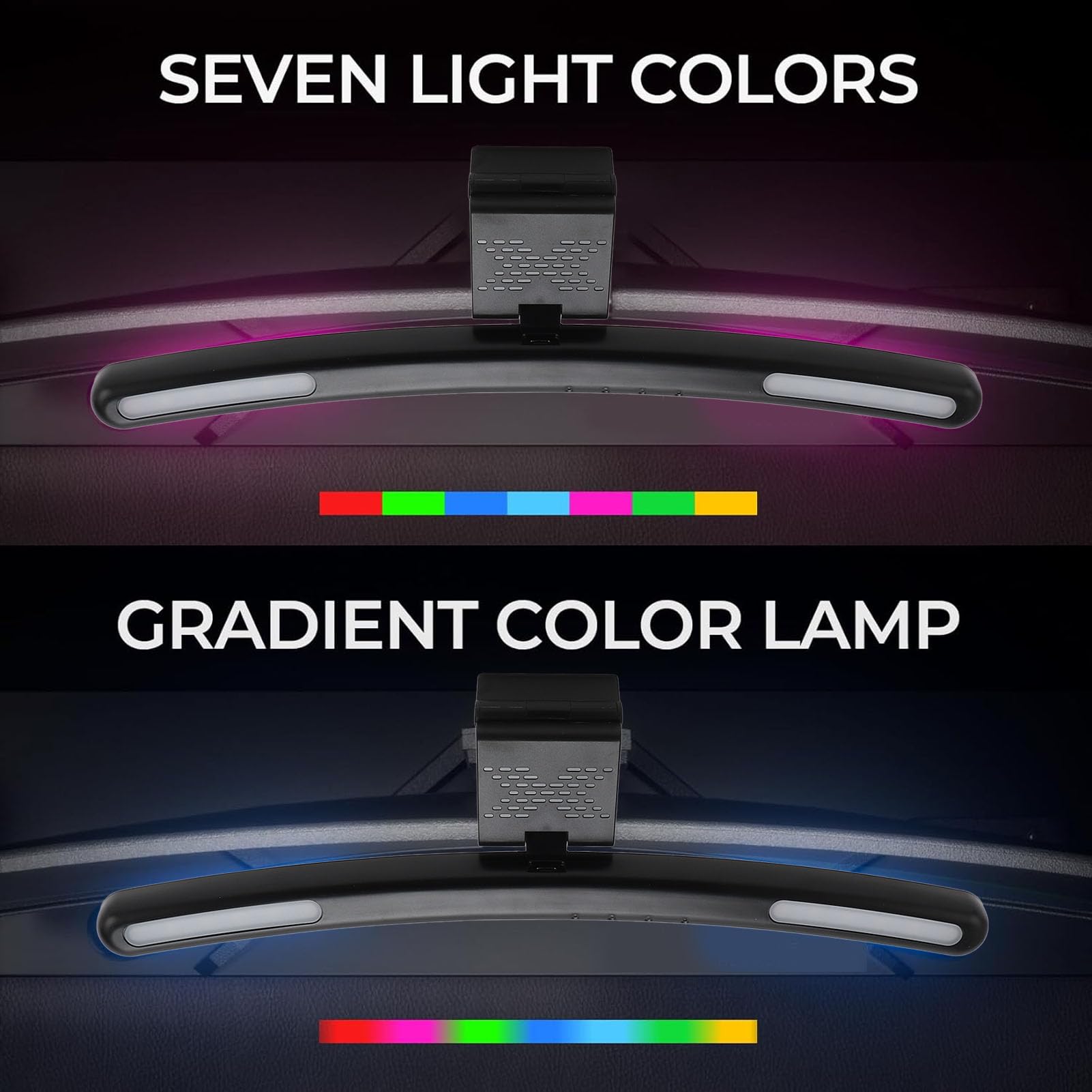 XUMIUZIY Lampada per Monitor Computer, Barra Luminosa per Monitor Curvo con Telecomando, Lampada da Lavoro LED da Lettura USB con 7 Effetti di Luce RGB, Controllo Touch, Cura degli Occhi