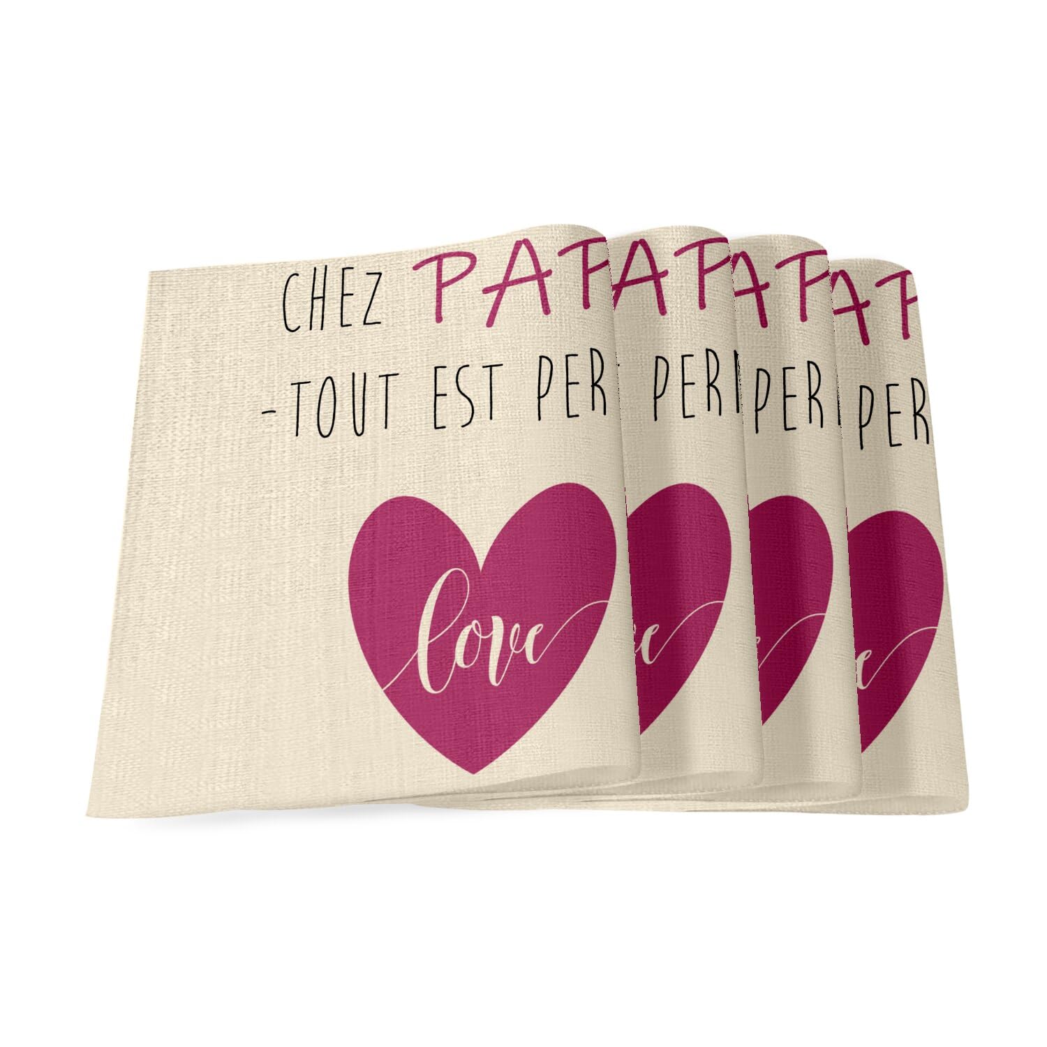 Sets de table en lin grand format 40 x 28,5 cm lavables pour table enfant