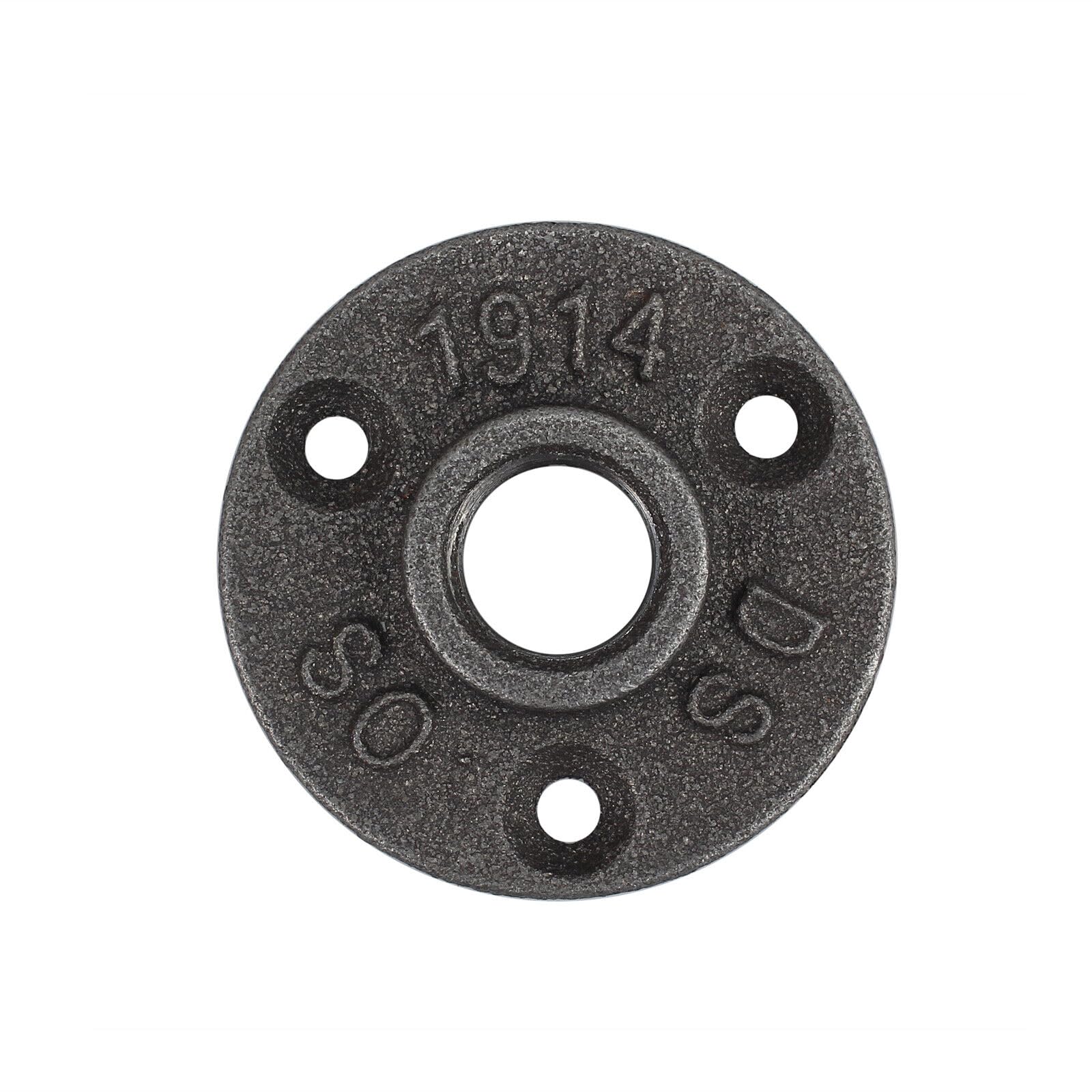 Brida de tubo de 10 unidades de 1/2 pulgadas con 3 agujeros, rosca de metal BSP, brida para tuberías, hierro maleable para tubos industriales, muebles, bares, restaurantes, hoteles y