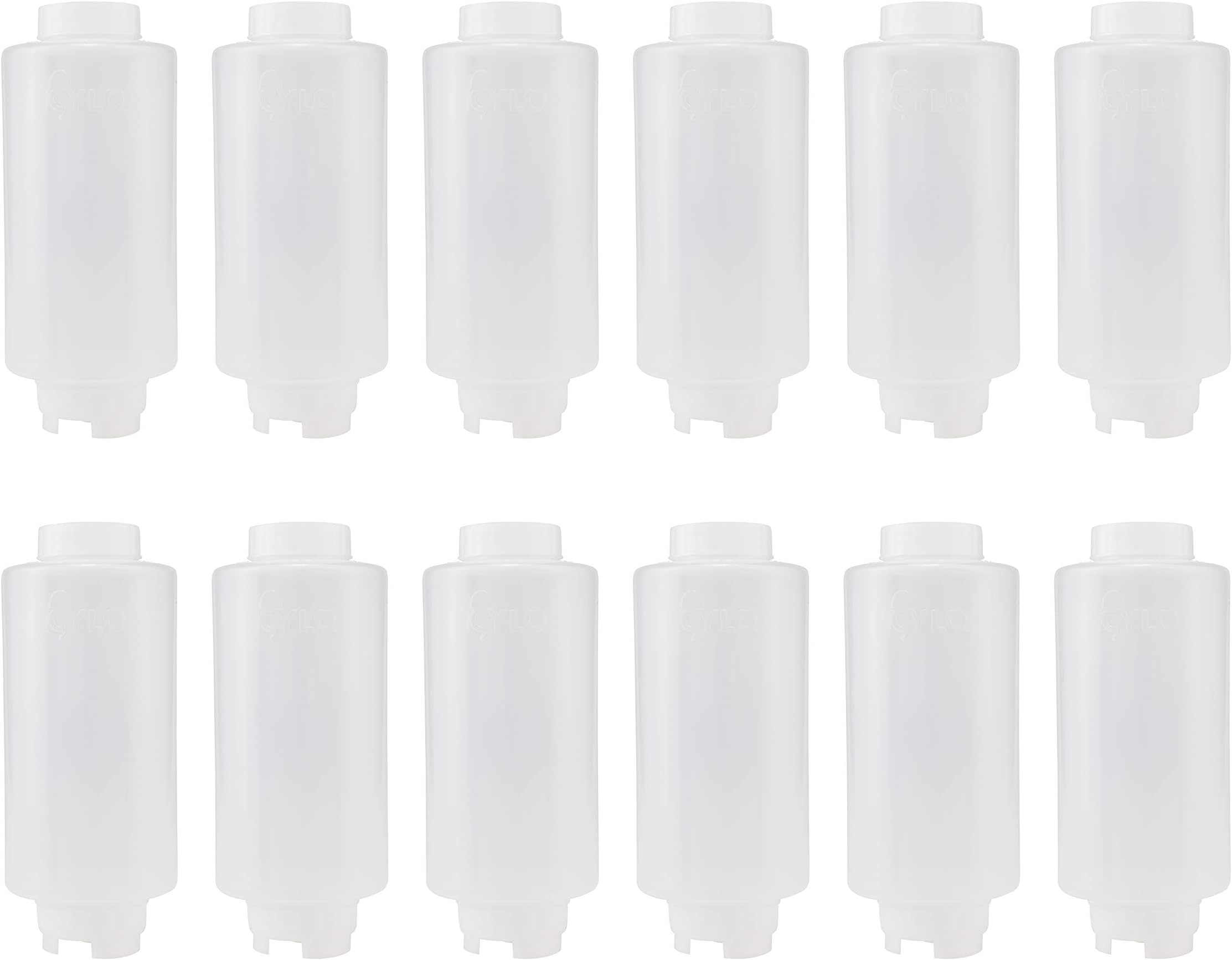 Creative Mark Cylo FIFO Squeeze Bottle -Empty - 12 Pack - 32 oz. Inverted Squeeze Bottle with Air-Tight Non-Drip Silicone Valve; Acrylic Paint, Sauce & Condiment Bottles for Painters and Food Industry