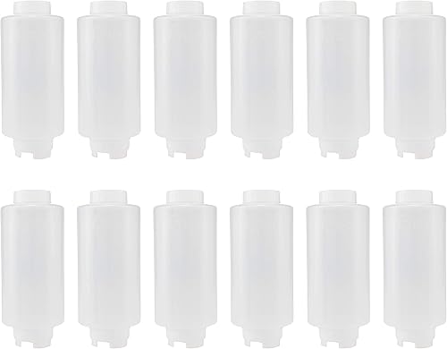 Creative Mark Cylo FIFO - Botella exprimible vacía – Paquete de 12 – Botella invertida de 32 onzas con válvula de silicona antigoteo hermética;