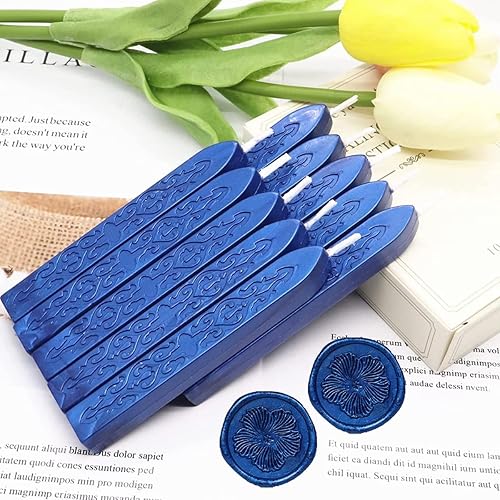 Miniatura 2 de 12 varillas de cera de sellado azul marino con mechas, cera de sellado antigua para sello de cera, invitaciones de boda, envoltura de regalos,