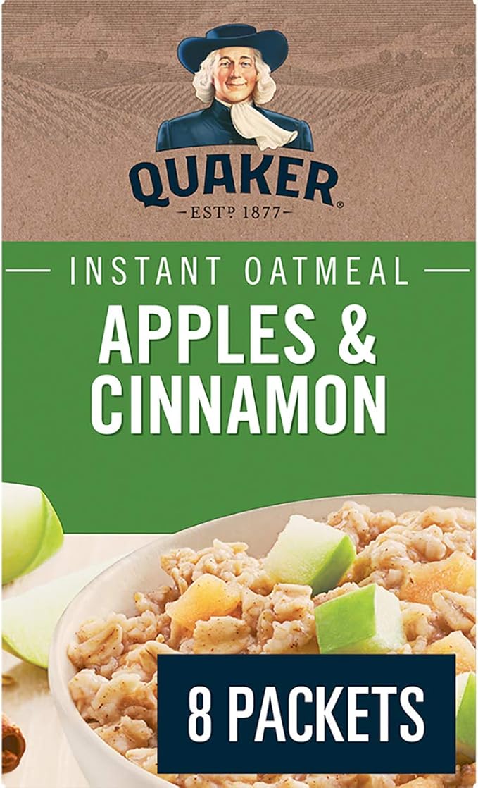 Quaker Apples & Cinnamon Instant Oatmeal, 8 Packets, 264g Amazon.ca