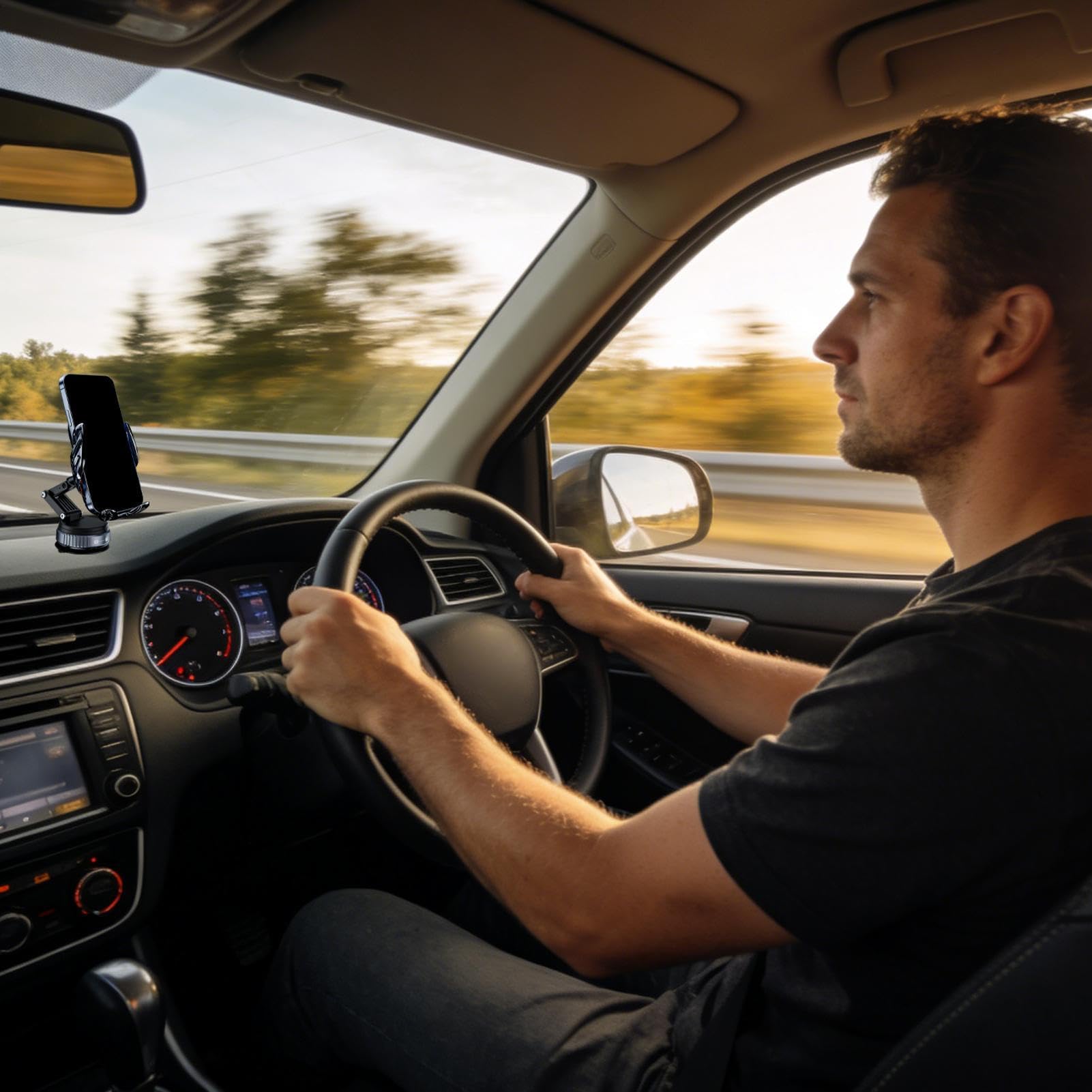 Caricabatterie Wireless per Telefono in Auto Supporto Cruscotto Con | Supporto del Caricatore Auto 15W per Video Streaming, Parcheggio, Viaggi e Spostamenti Quotidiani