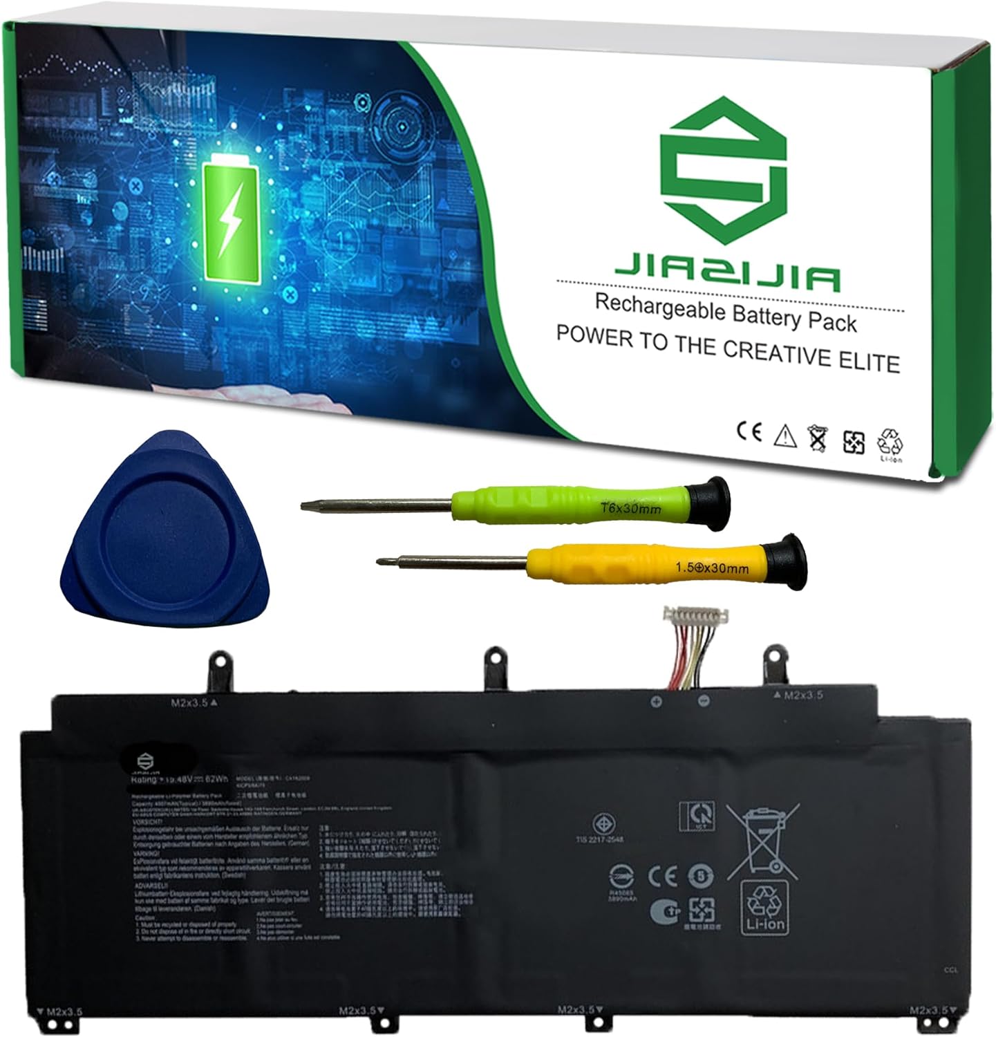 C41N2009 Laptop Battery Replacement for Asus Rog Flow X13 GV301 GV301QC GV301QE GV301QH GV301RA GV301RC GV301RE PV301 PV301QH Series Notebook Black 15.48V 62Wh 4007mAh