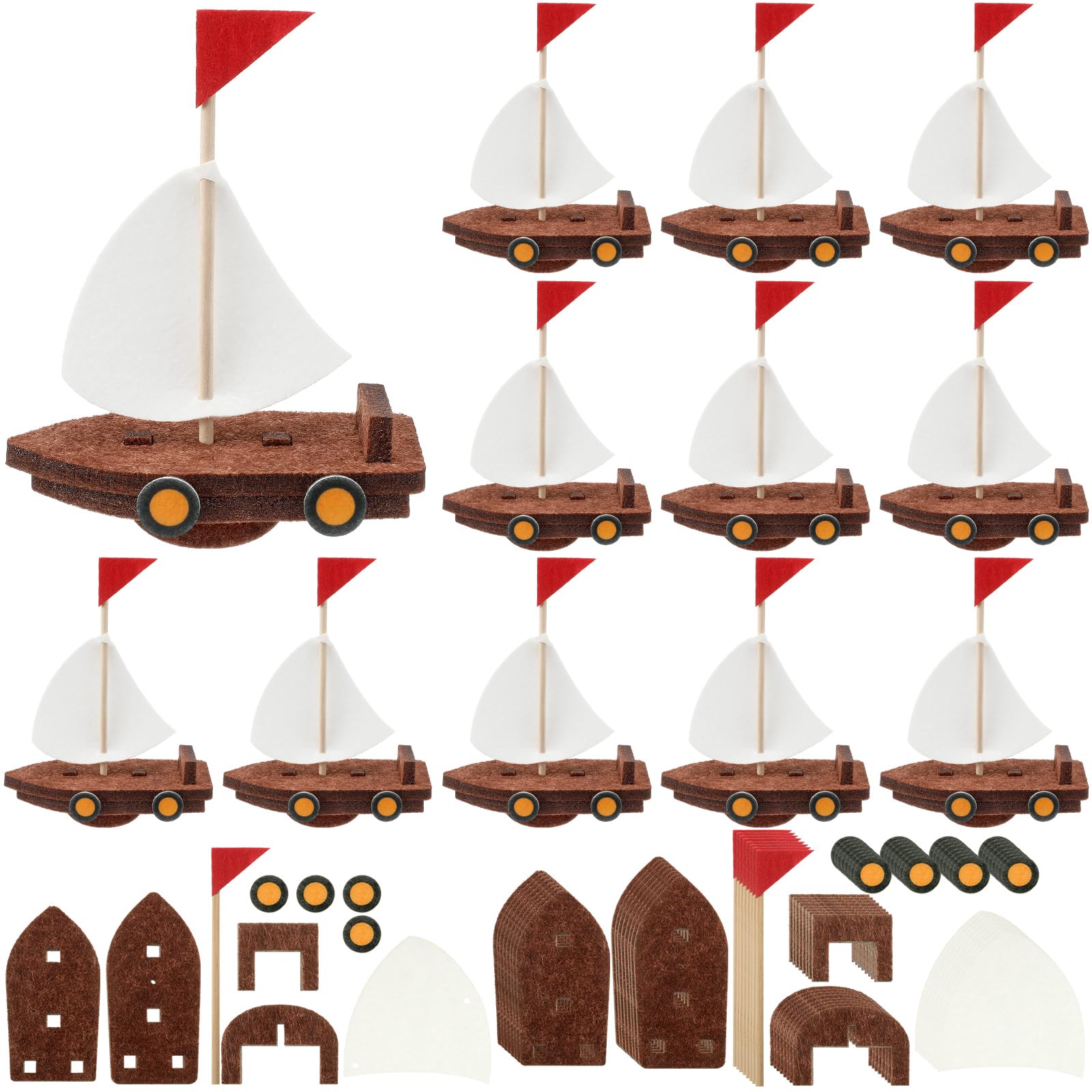 Hahafelt 24 Pack 3D Floating Ship Craft Kit, DIY Sailboat Model Floating Boat Puzzle Craft Kit, Build a Model Boat Toy for VBS Vacation Bible School DIY Project Birthday Home Decoration Handmade Gift