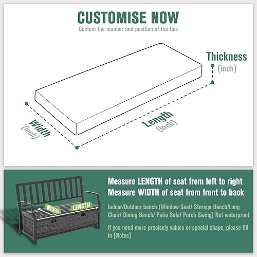 Miniatura 6 de ROE DEER Cojín de banco de tamaño personalizado, cojín de asiento de ventana de bahía, cojín largo de espuma gruesa para tapicería, cojines para