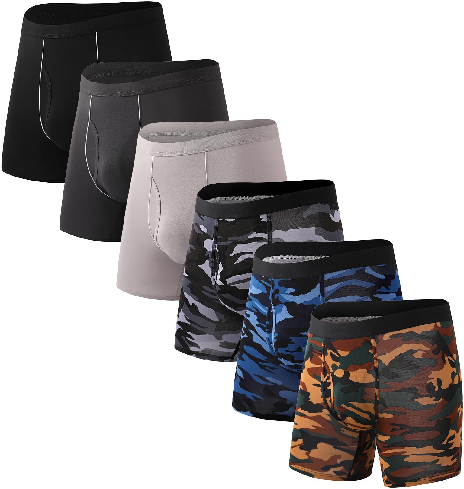 HAVVISMen's Performance Underwear Boxer Briefs Soft Comfortable Bamboo Viscose Underwear for Men Multipack