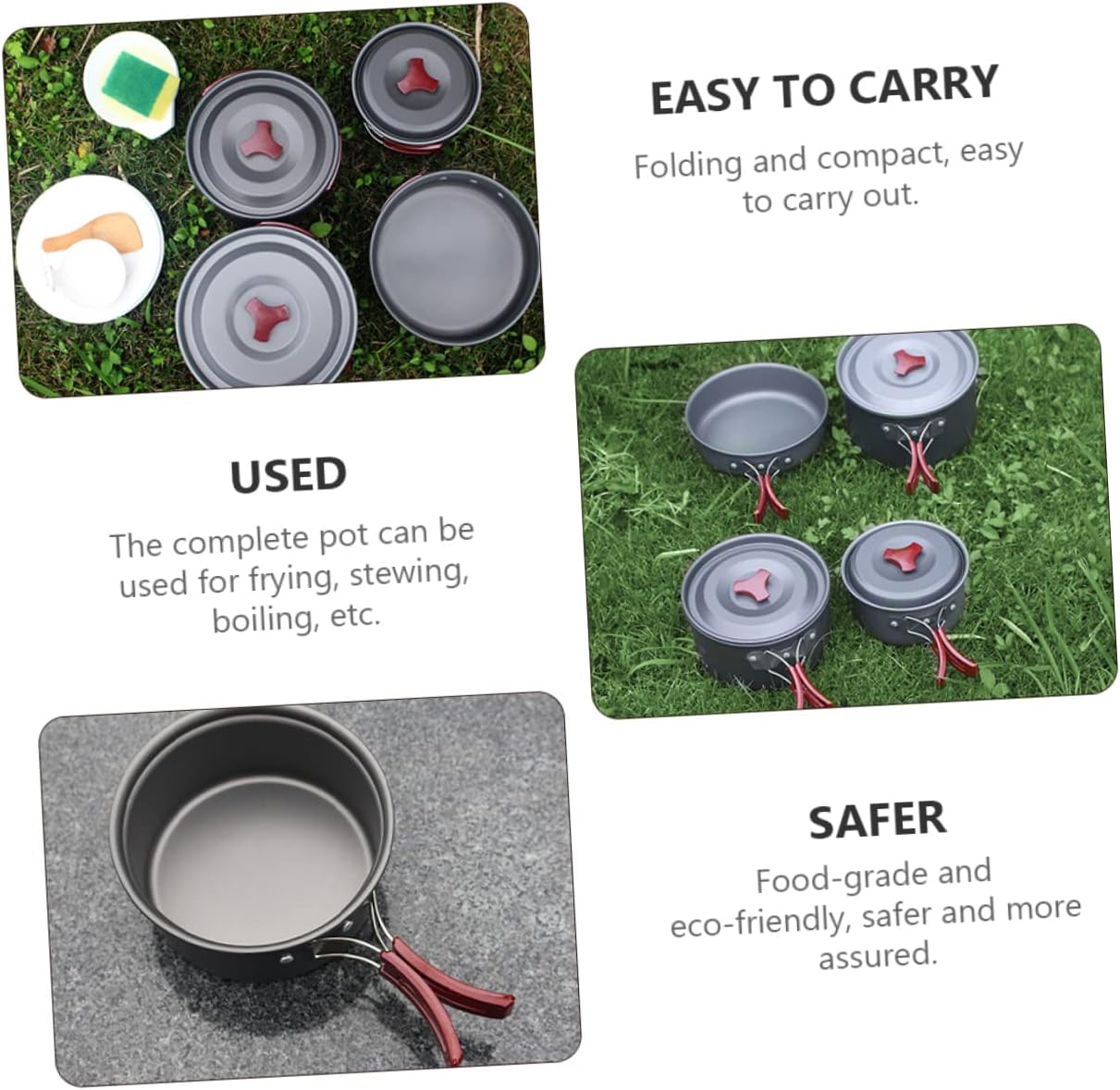 1set Folding Camping Cookware Kit Compact Outdoor Cooking for Backpacking Hiking and BBQ High-Temperature Resistant Design Space-Saving Pots and Utensils