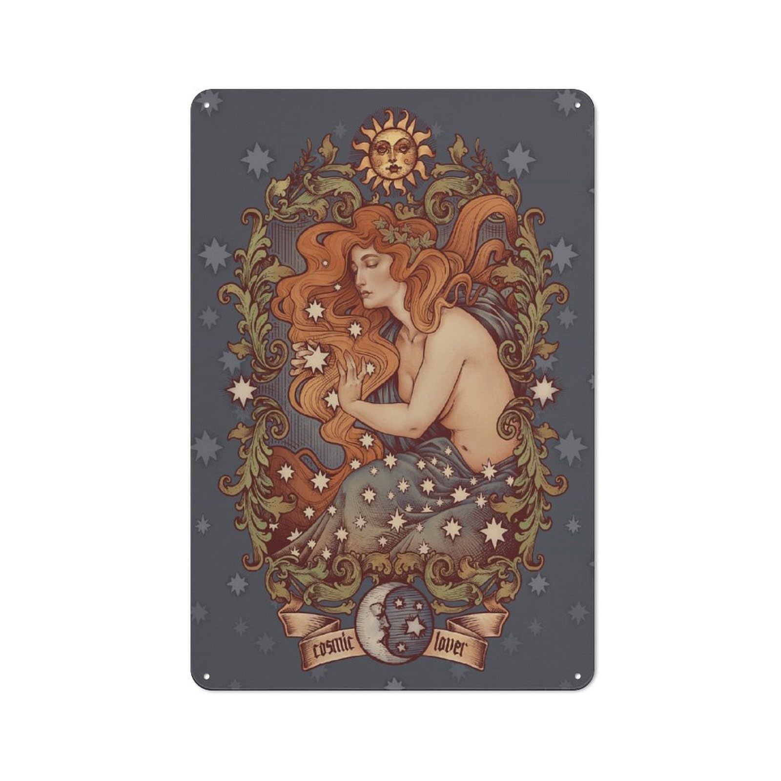 Junmoney Inspired In One Of My Favourite Songs, Cosmic Tin Wall Plaque 30X20cm With Lover I For Man Cave Or Games Room, A Housewarming Gift For Leisure-Room Decor Enthusiasts