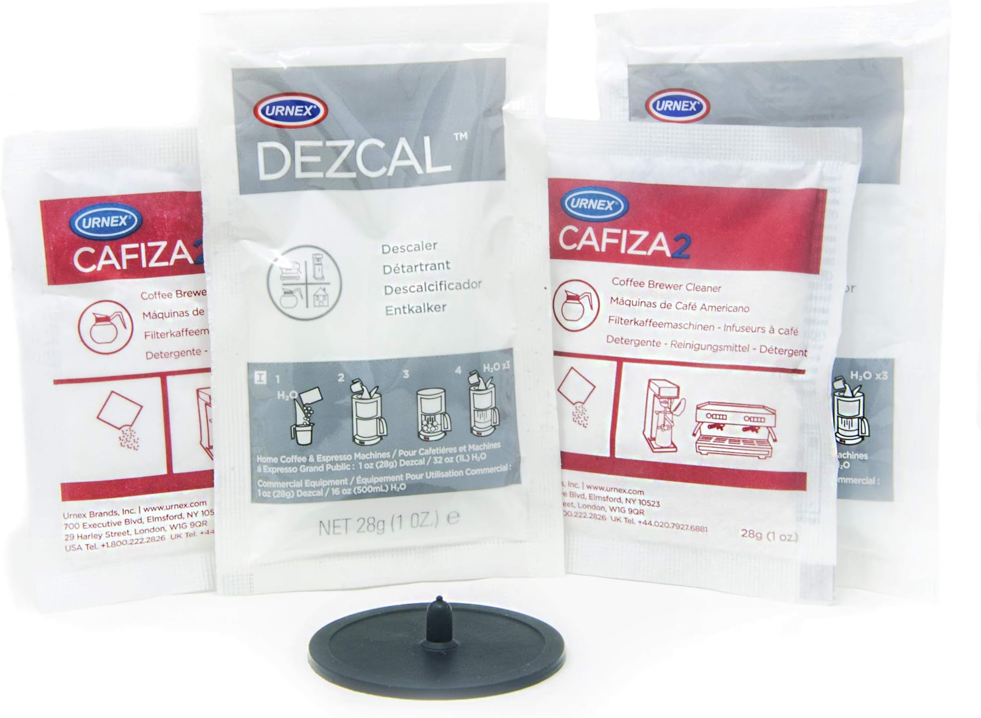 Coffee Machine Descaler and Cleaning Powder with Espresso Machine Backflush Rubber Disk Ideal for Home Coffee Brewers, Espresso Machine, Pod Machine, Capsule Machine