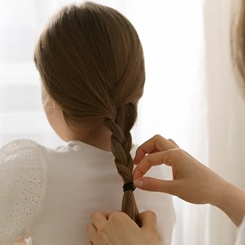 JASVERLIN Small Hair Elastics, Black Ponytail Holder Fine Thin Medium Hair Ties No Pull Long Lasting Braid Styling Rubber Bands for Women 8-14 Girl Men 2mm 80 Pieces | Thin Ponytail Holders for Fine to Medium Women Hair Braids, Stretchy Long Lasting Bands for a Gentle, Secure Hold