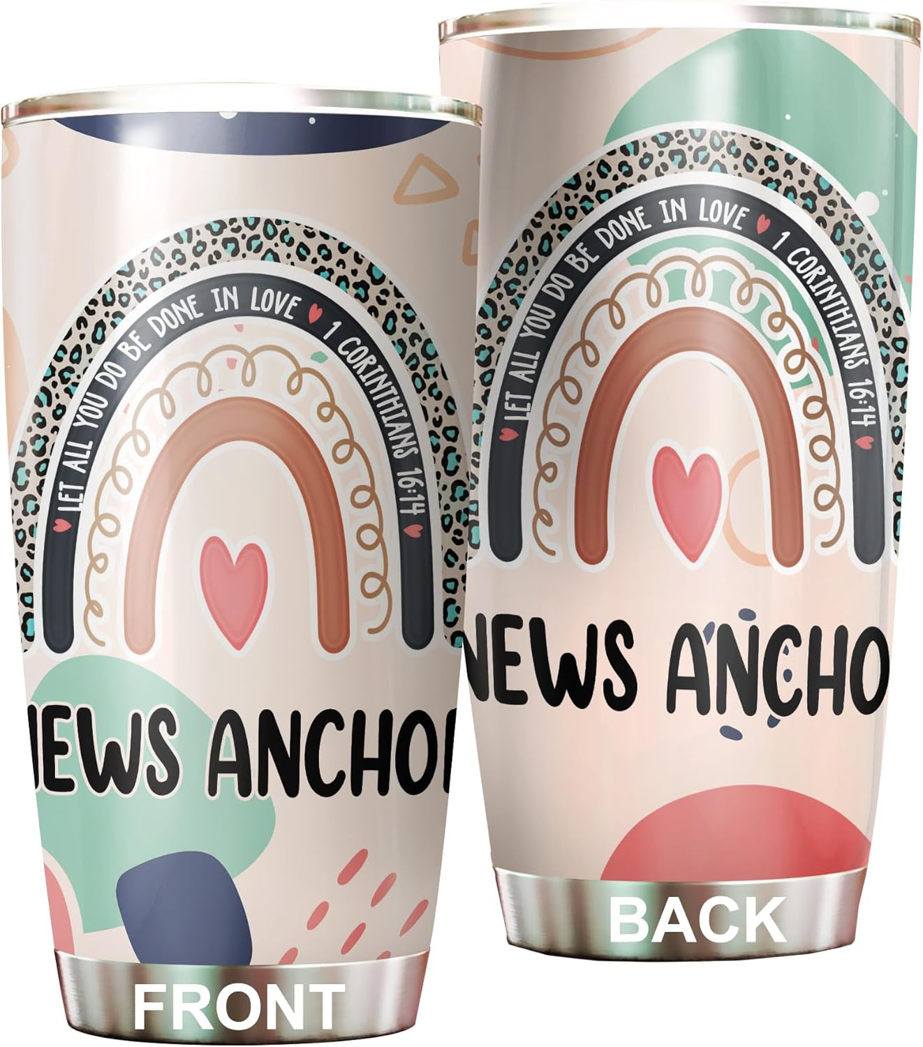 Let All You Do Be Done In Love News Anchor Tumbler Stainless Steel 20oz, Office Gifts Women Men Work Friends Coworker, Driking Coffee Cup For Birthday Christmas