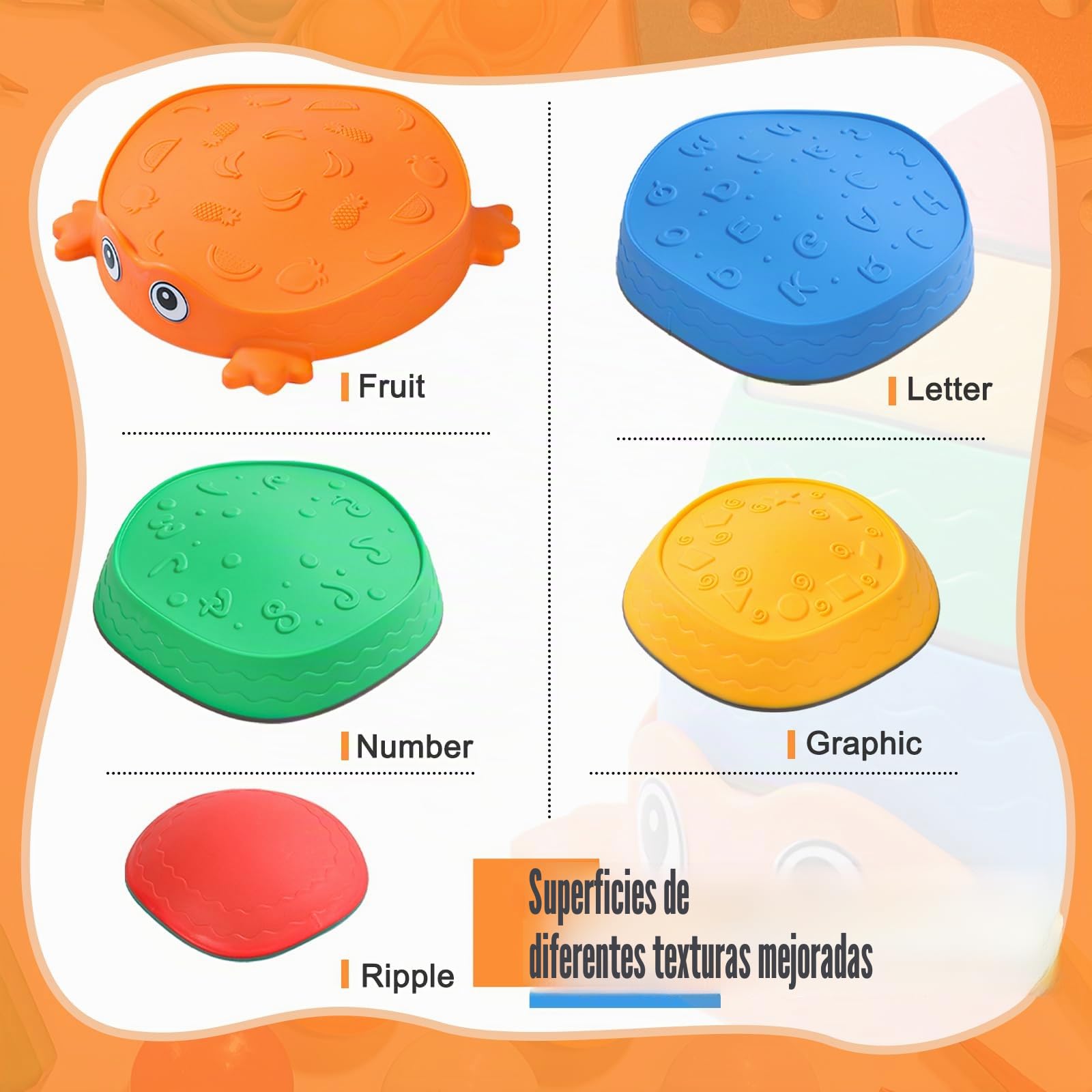 Piedras de Equilibrio para Niños,5 Piedras Apilables Antideslizante, Que Fomentan el Equilibrio y Habilidades Motoras en Niños, Curso de Obstáculos, Equipo de Juego en Interiores y Exteriores