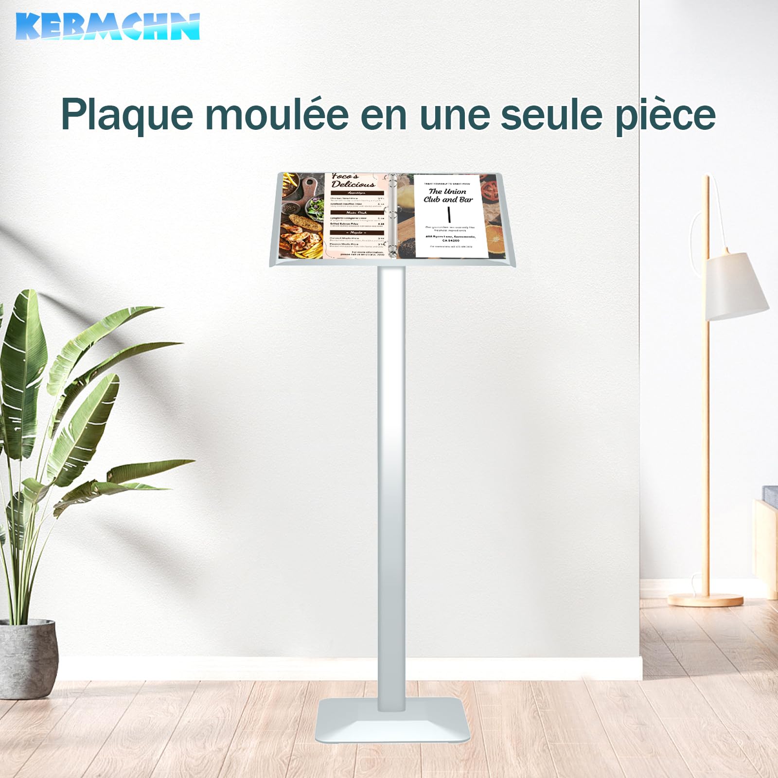 Porte menu restaurant extérieur 49x35 cm, noir, support d'affichage, porte-informations, cartes de menu, panneaux publicitaires, comme classeur ou comme présentoir d'information （argent）