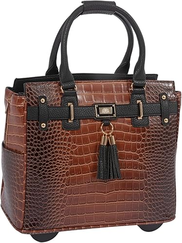 Miniatura 12 de JKM & Company Rolling Laptop Bag for Women | Designer Wheeled Briefcase | Fits 13-17" Laptops | Office Travel Computer Case Rojo/Negro,Baton Rouge
