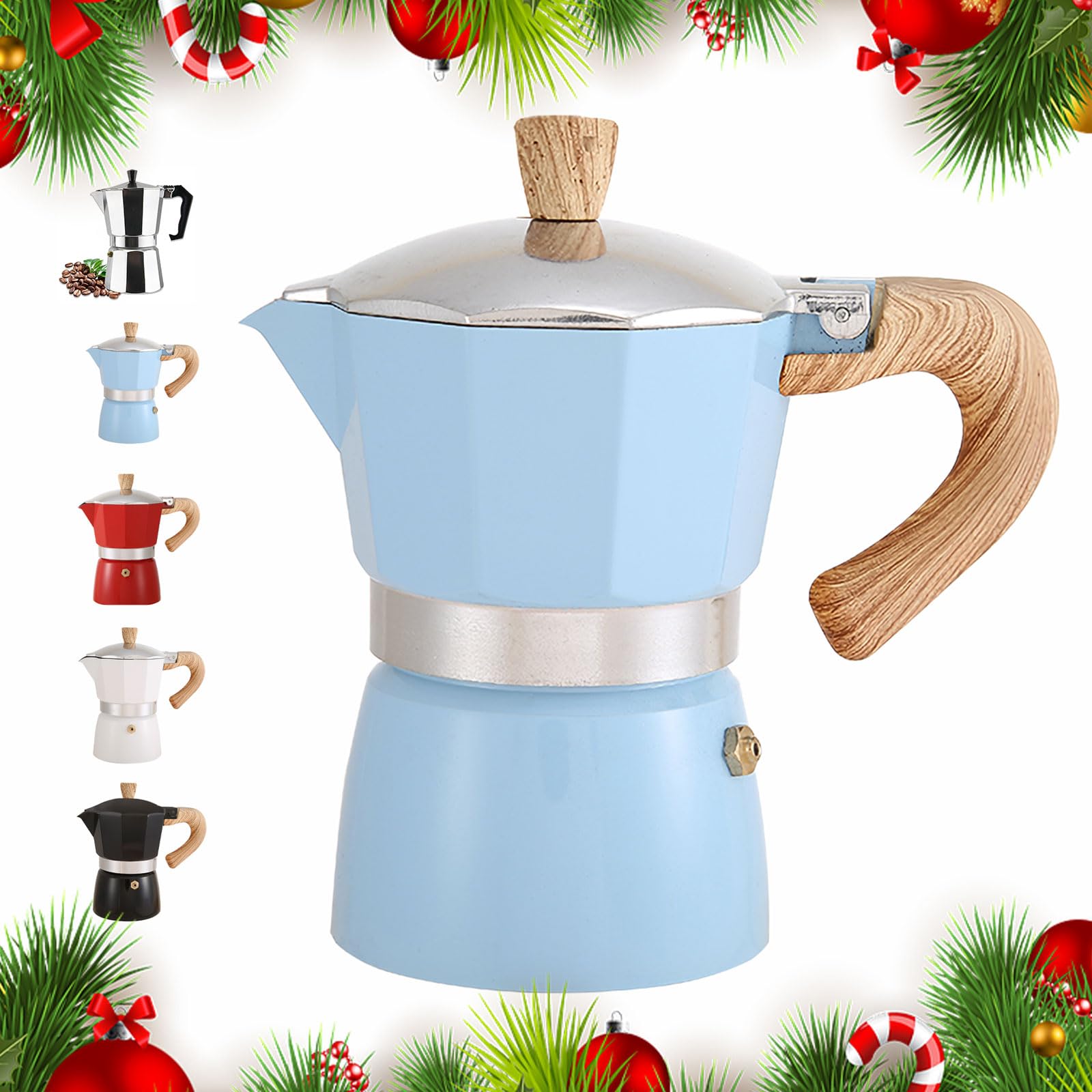 DITOSH 3 Cup Aluminum Espresso Stovetop Moka Pot Express Coffee Maker Percolator Italian Classic Mocha Coffee Machine for Italian and Cuban Cafe Brewing for Home & Camping 150ml 5oz