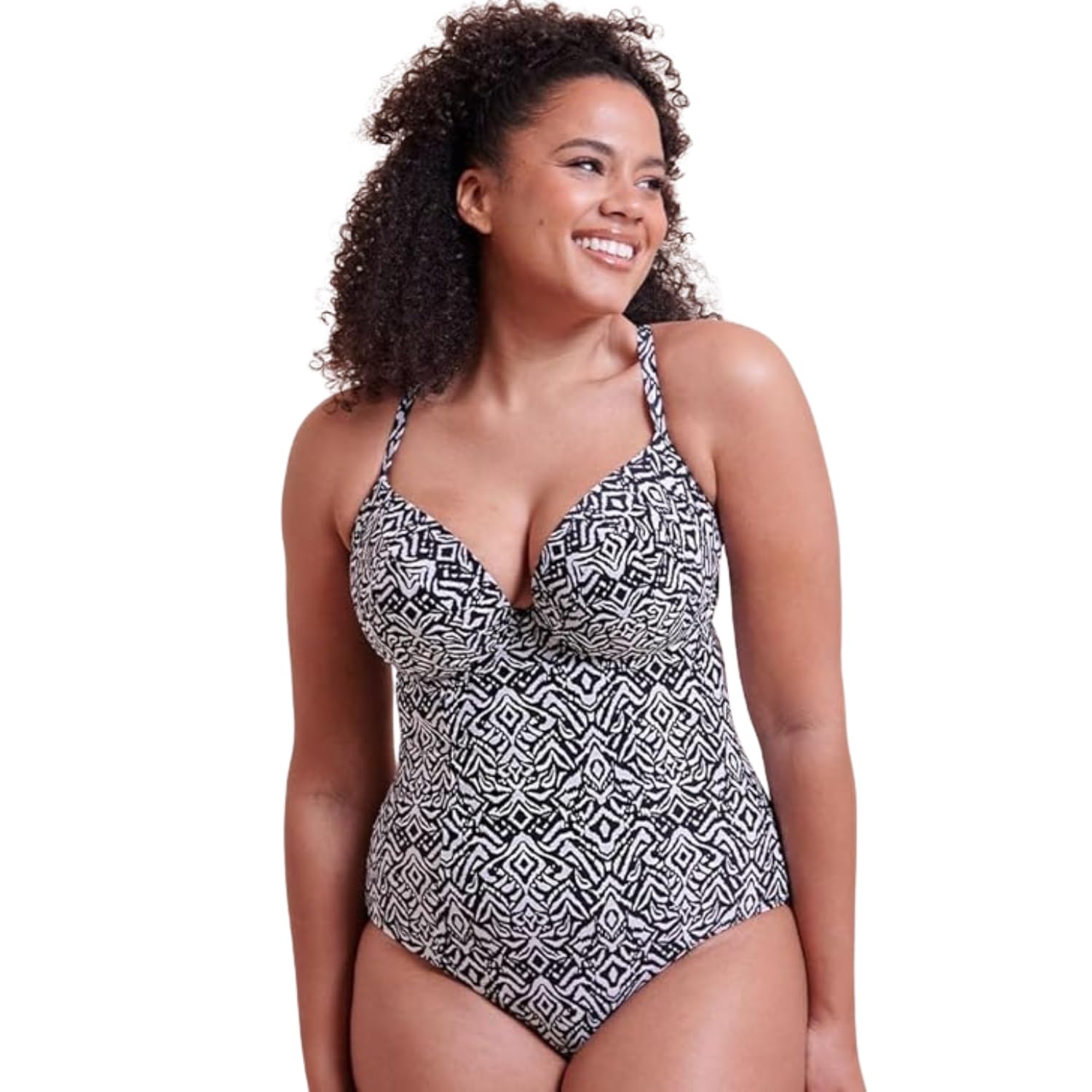 Curvy Kate Wild Horizon Padded Plunge Swimsuit , Multi, Size 36Gg, Women