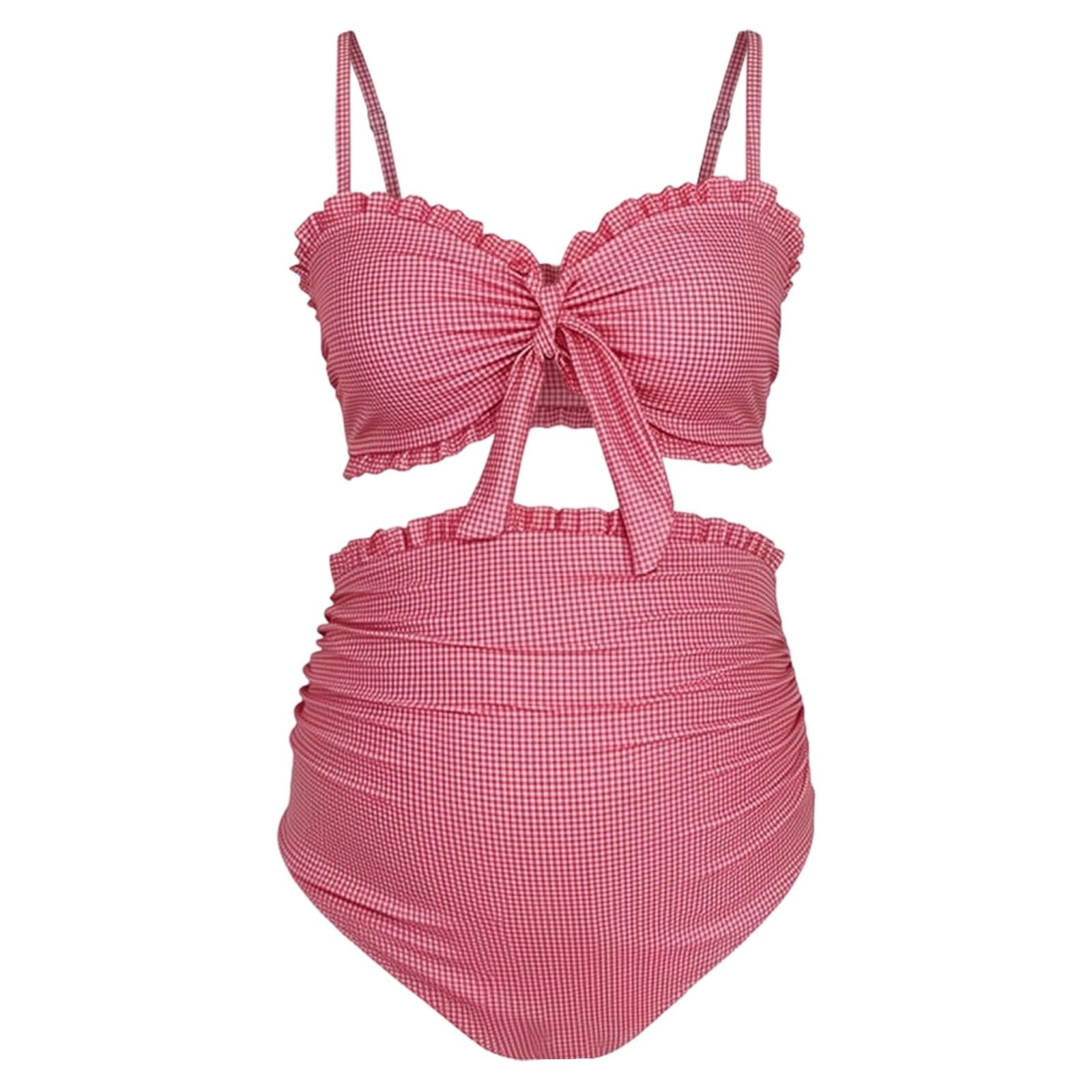 Traje de baño premamá de dos piezas con tirantes ajustables, bikini de cintura alta para playa, piscina, embarazo, natación, vacaciones de verano