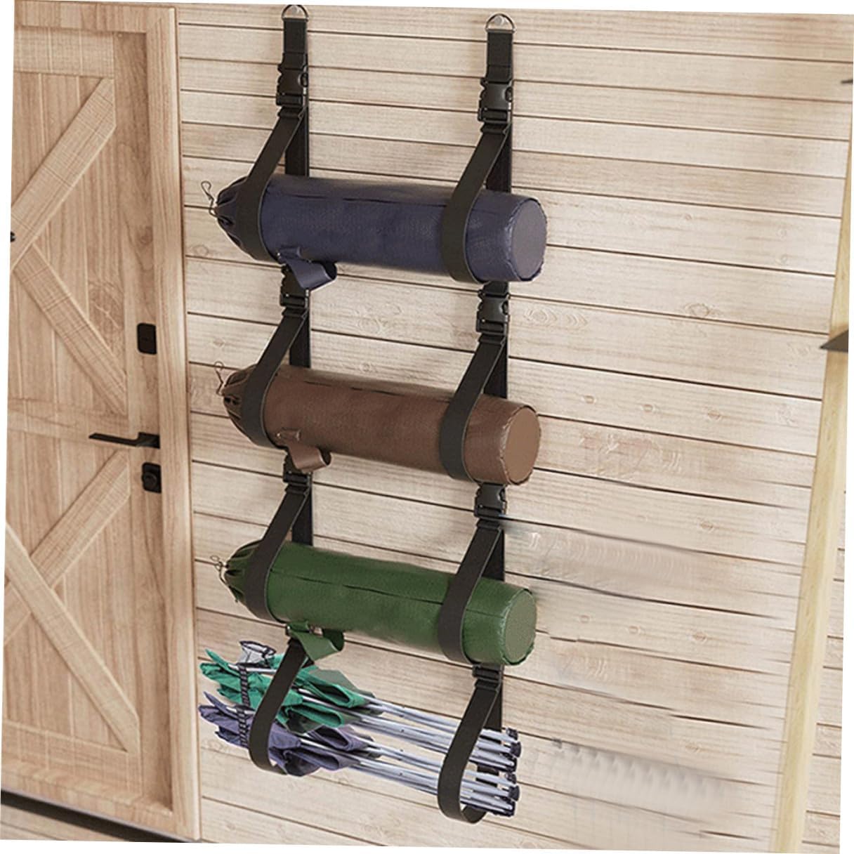 SAFIGLE Adjustable Wall Storage Strap for Garage 2pcs Wall Mounted Storage System for Camping Chairs and Garage Organization