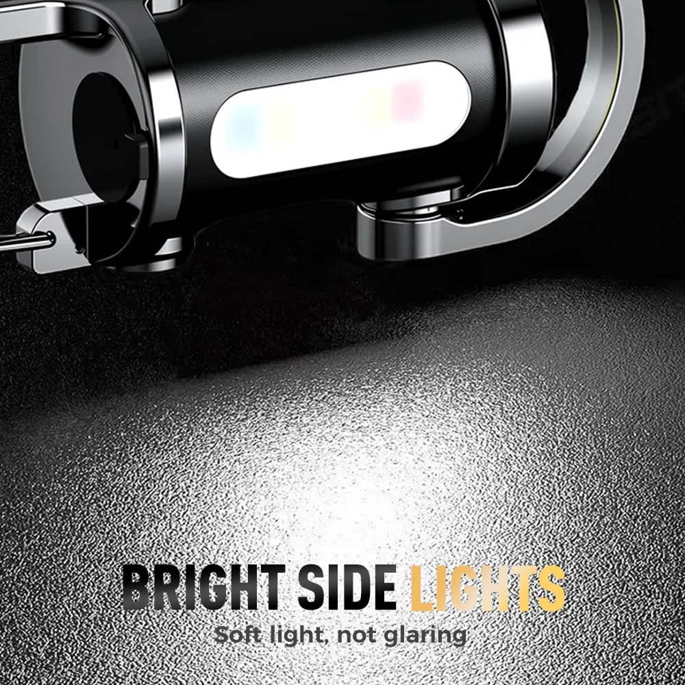 Drkicsy Mini Keychain Flashlight, USB Rechargeable Portable Flashlights Key Chain Light, Waterproof Small Keychain Light Tiny Flashlight for Outdoor (Black_2PCS)