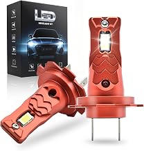 H7 LED Bulb 36000lm, 130W 800% Brightness H7 LED Headlights, Cool White 6500K, IP68, 99% Compatibility, 90000 Hours Lifespan, Halogen Replacement, Plug-N-Play, 2 Pieces