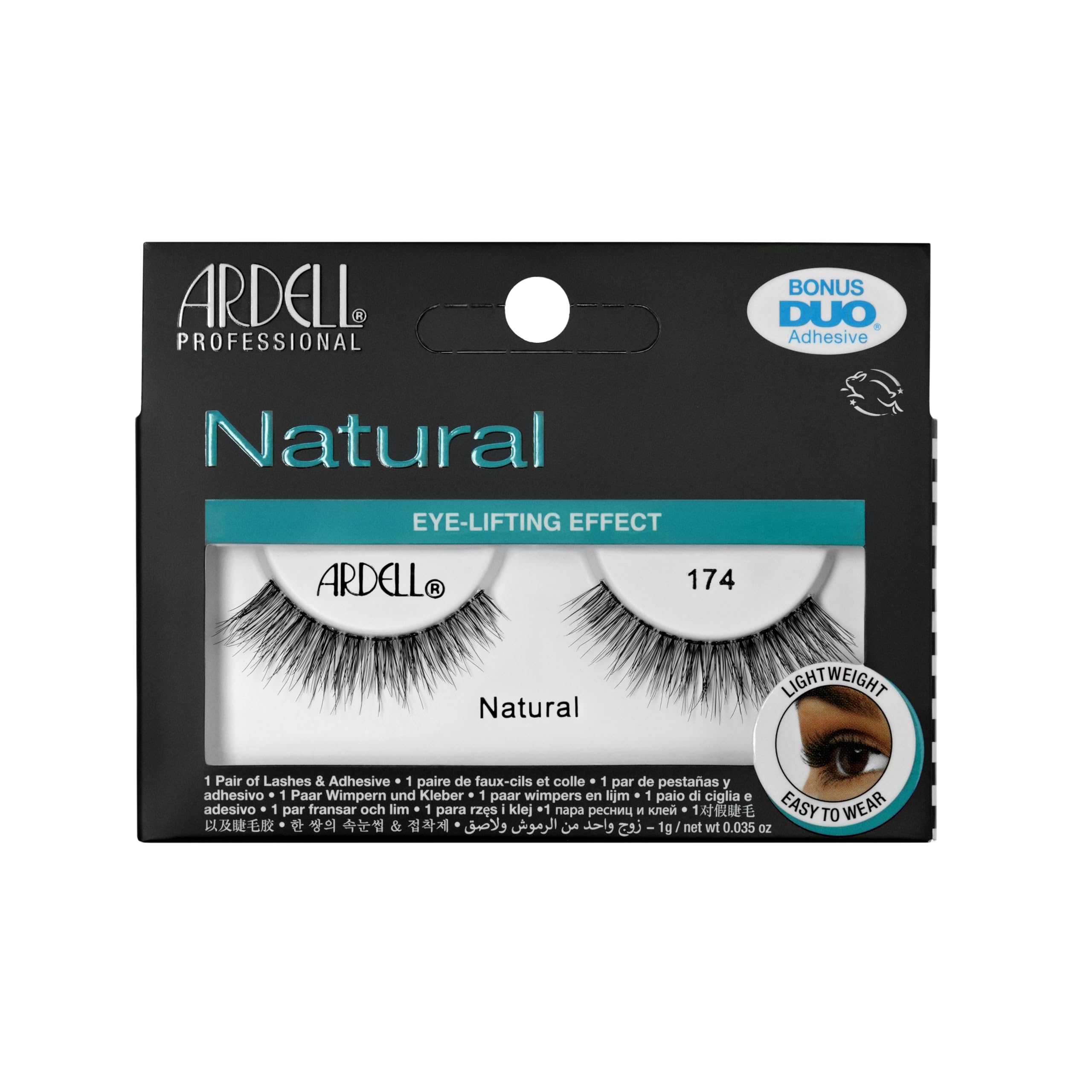 Ardell Natural 174 False Eyelashes, Vegan Friendly, 1 Pair (Pack of 1)