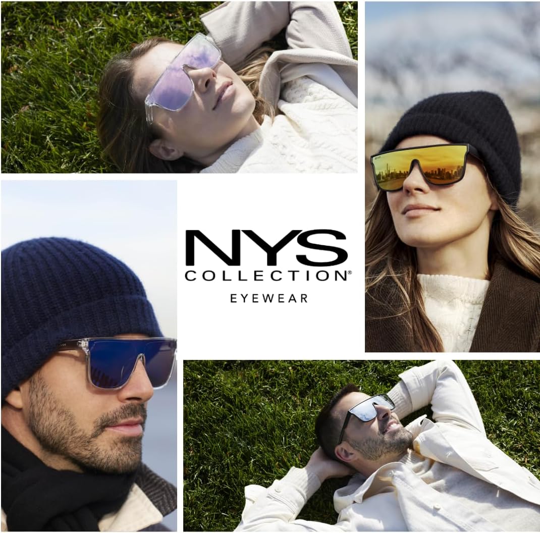 NYS Collection Polarized Sunglasses - Flat-Top Single-Lens, 100% UV Protection, Lightweight for Men & Women - Image 4