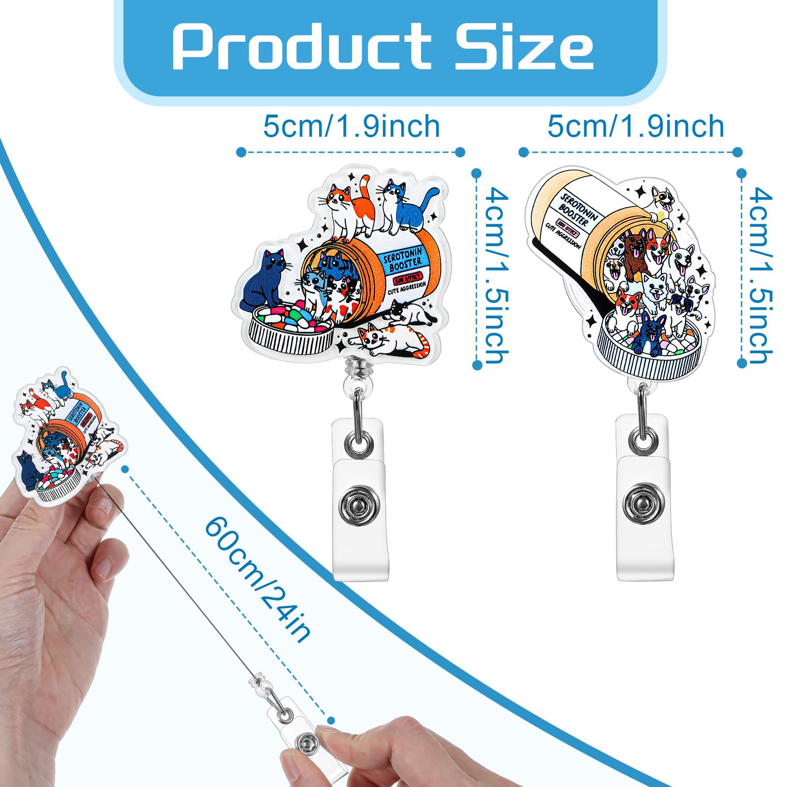 Lnngub Cute Cat Badge Reel Retractable - Image 4