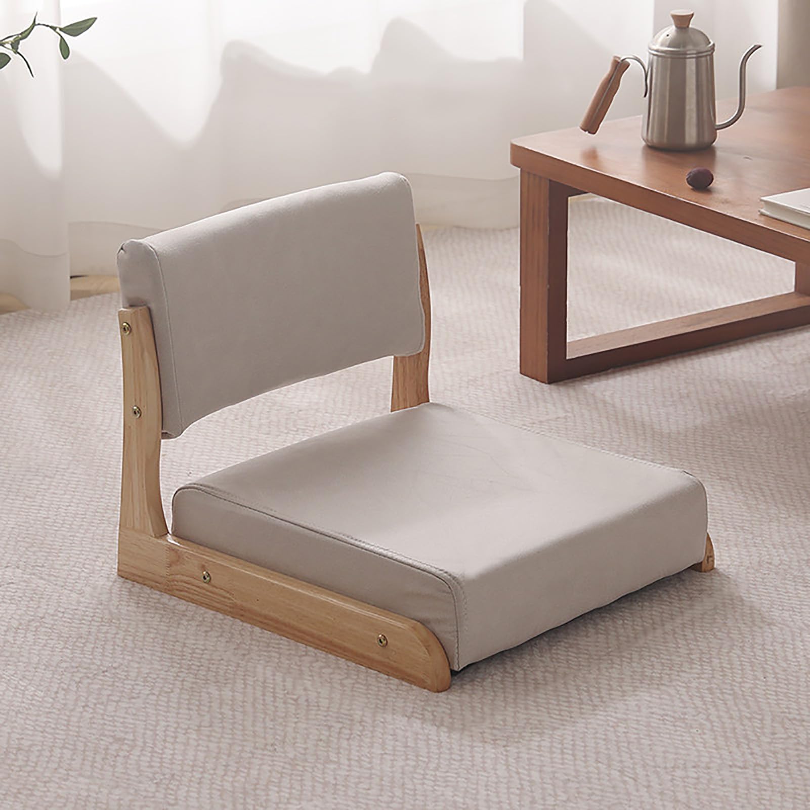 Chaise de sol japonaise en bois massif et canapé tatami de salon