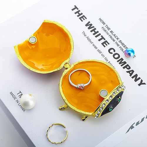 Miniatura 4 de YU FENG Caja de Baratija de Figurita de Mariquita con Bisagras, Cristales Joyeros, Pequeños y Lindos Animales, Cajas de Joyería Coleccionables