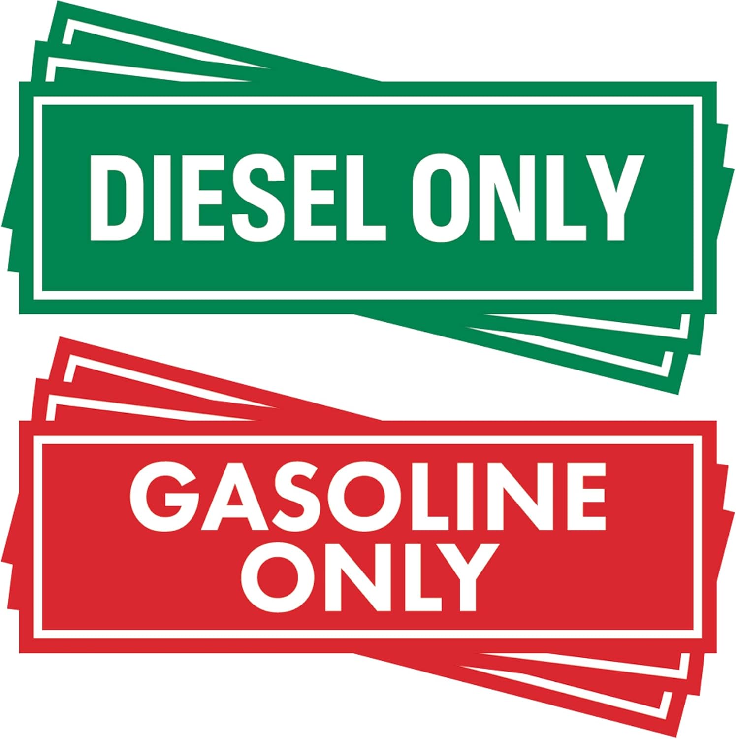 Diesel and Gas Only Sticker Signs (Pack of 6, 3 each
