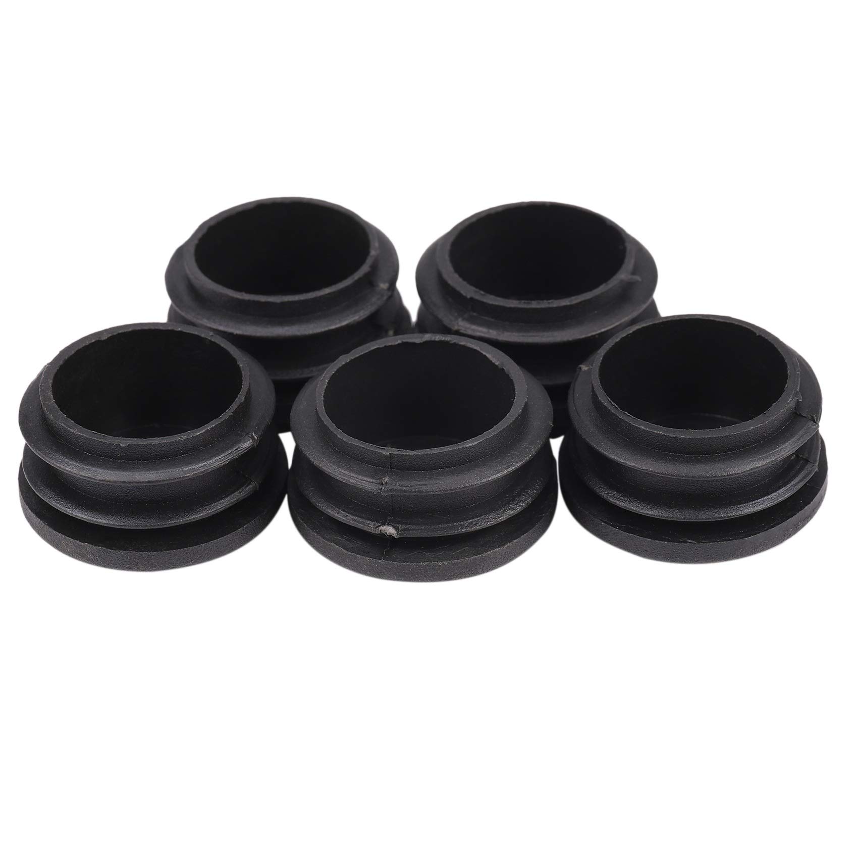 Gkhowiu Black Plastic 35Mm Dia Blanking End Round Tube Insert 5 Pcs