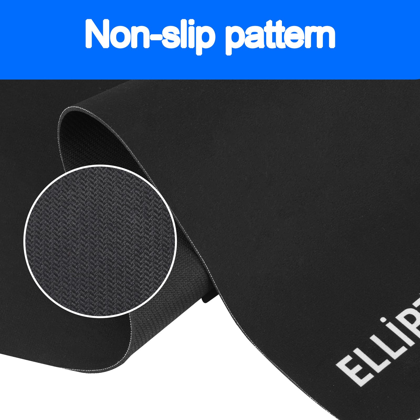 Gosknor Esterilla Elipse para Ejercicios de Piernas, 60 x 40cm Antideslizante Esterilla Entrenamiento Máquinas Elípticas Escritorio, para Uso Doméstico Oficina, Estabilidad y Protección el Suelo