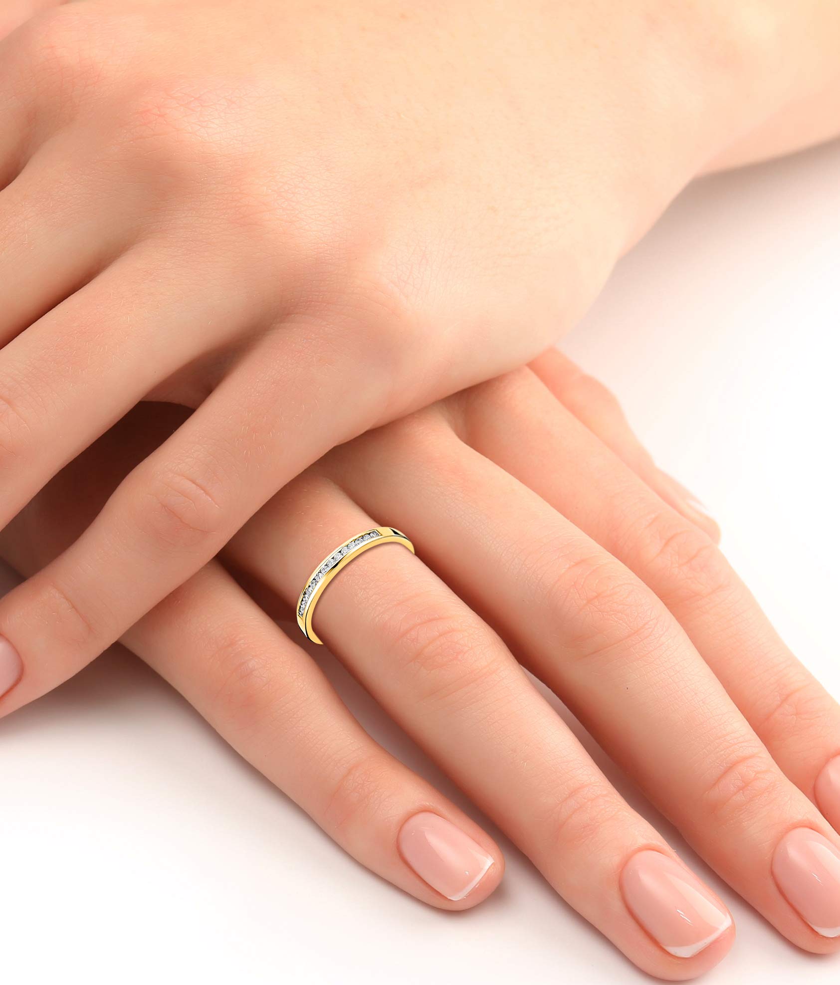 Miore Damen Ring 18 Karat 750 Gold Diamant Brillianten 0.10 ct Gelbgold