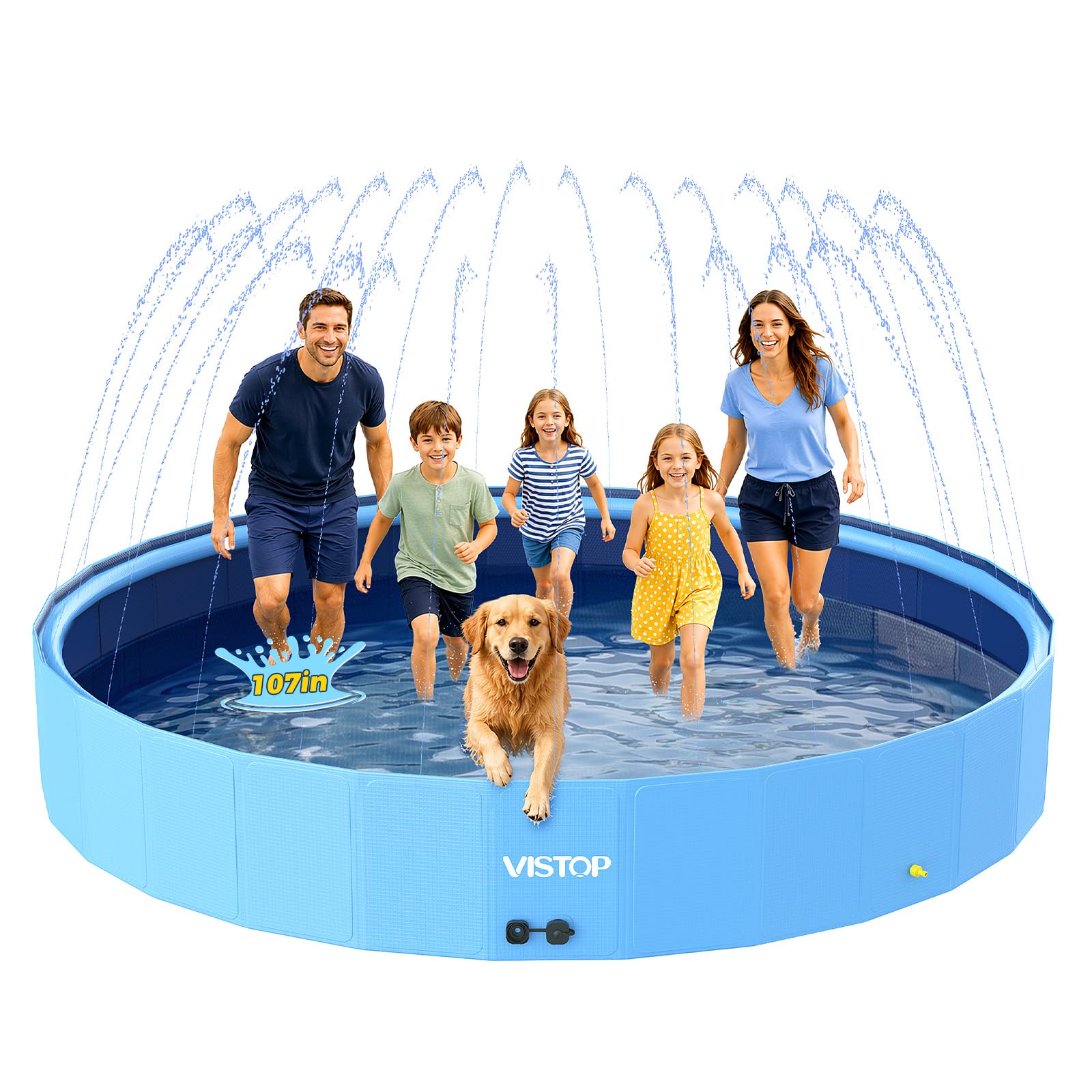 Photo 1 of VISTOP 107" Foldable Dog Pool with Sprinkler
