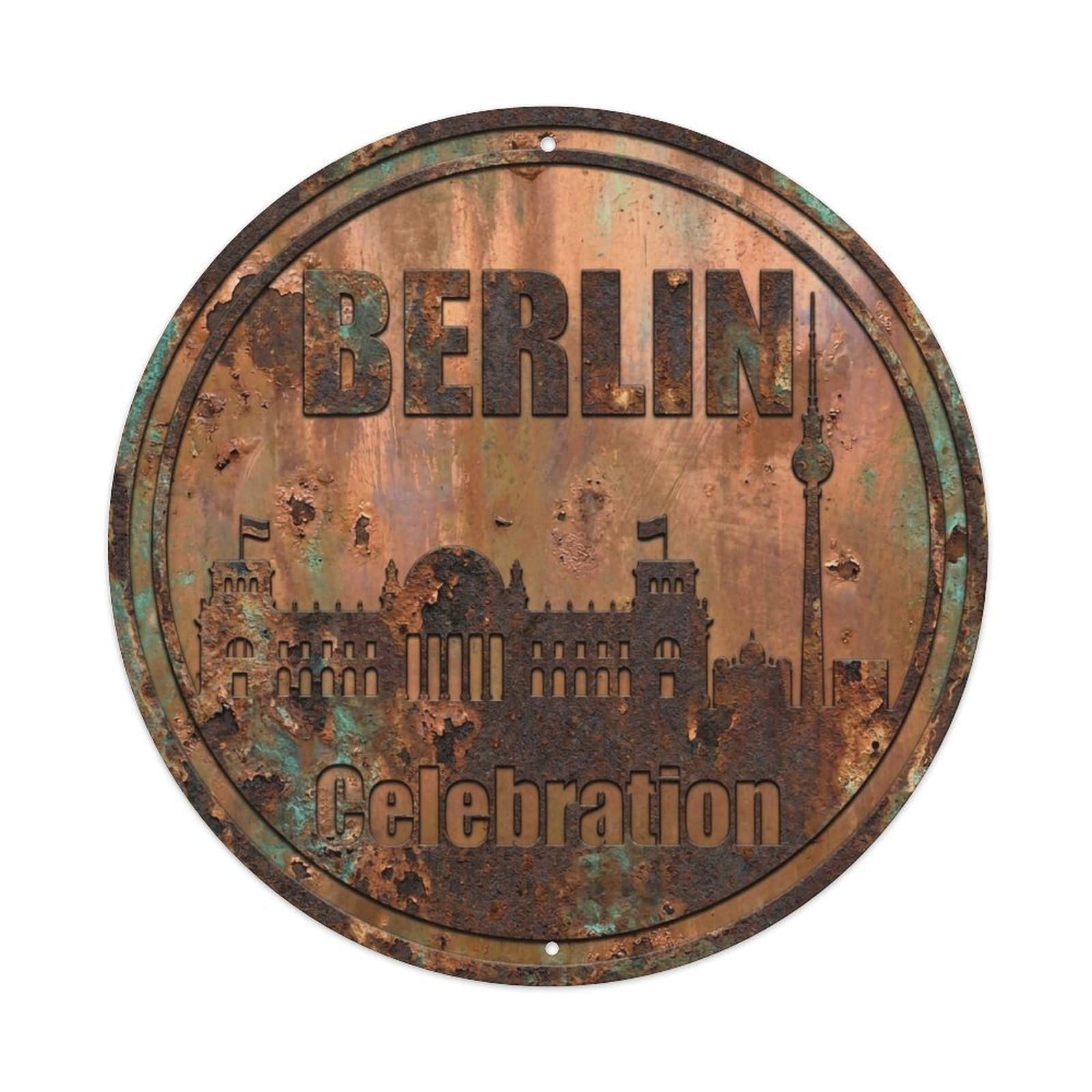 Vintage Travel Berlin Germany Festival Metal Tin Sign