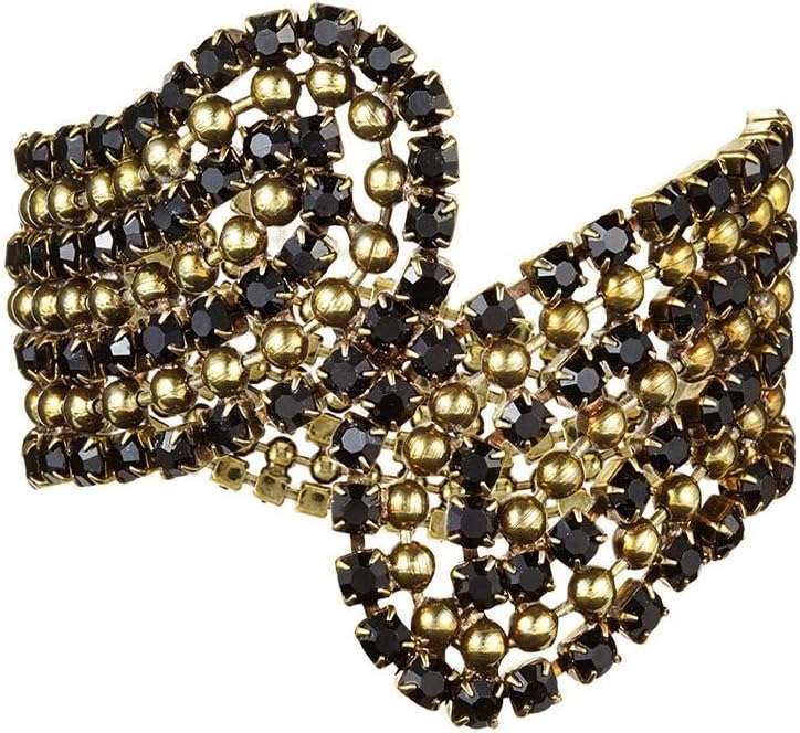 Swarovski Crystal Peter Pan Styled Bracelet in Crystal and in Antique Gold Finish