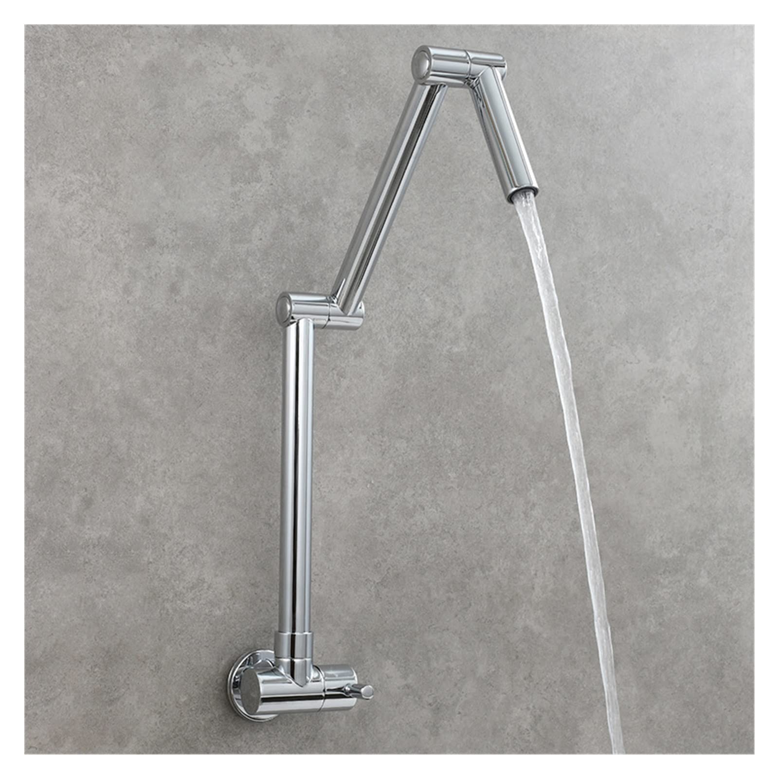 Robinet mural simple froid noir pour lavabo et évier de cuisine avec bras rotatif