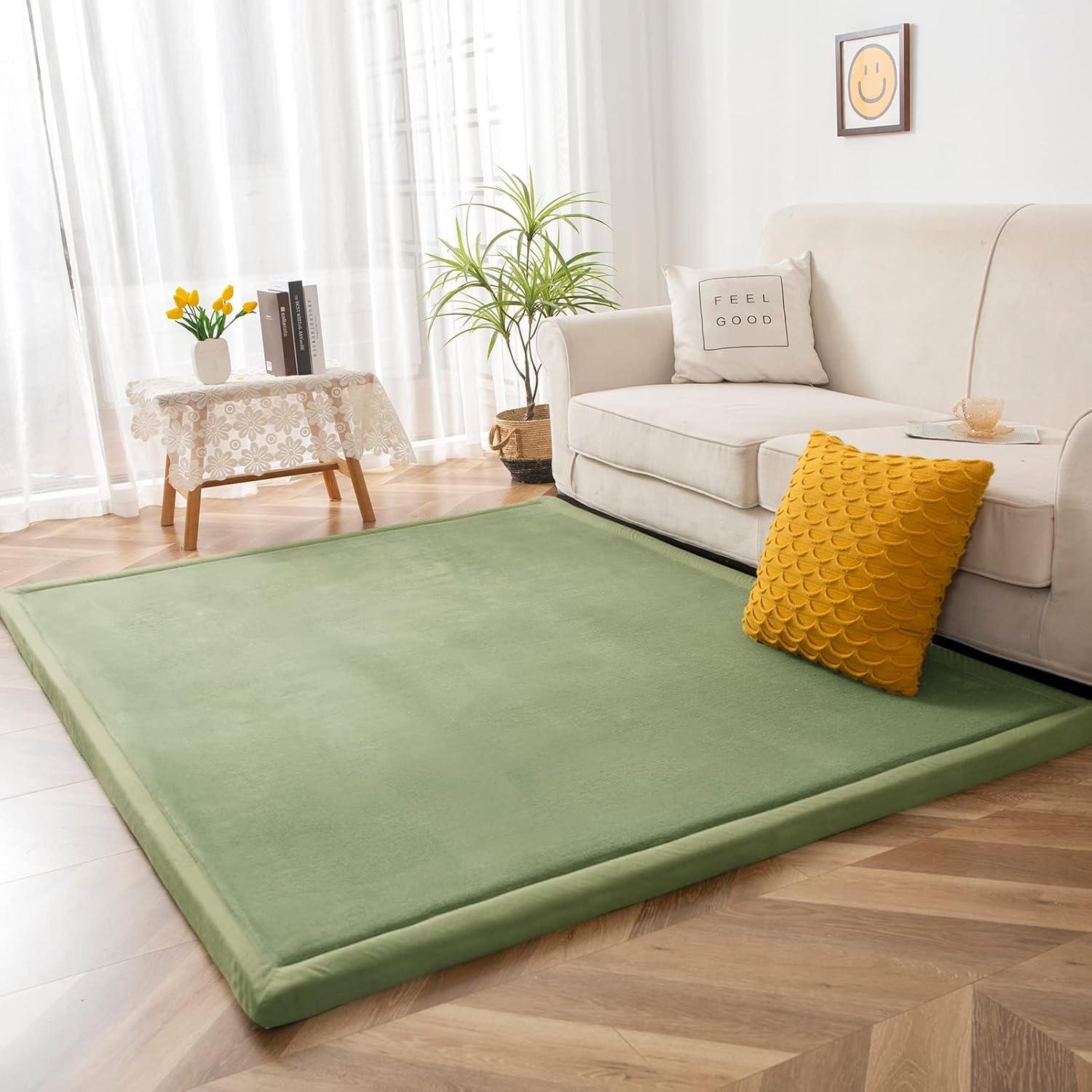 DSSHENGDS Living Room Home Decor Coral Fleece Area Rug,Modern Nursery Washable Kids Bedroom Rug,Girls Boys Soft Non-slip Soft Mat,2cm Thick Kids Carpet-E- 100 * 250cm
