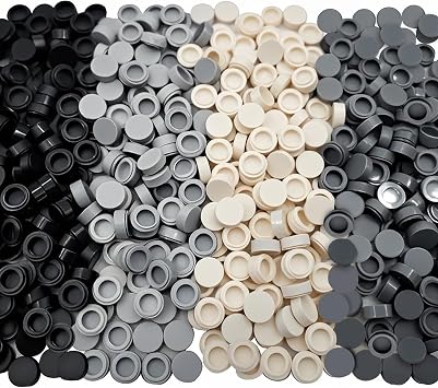 1x1 Round Tile 1000 Pieces, 98138 Bricks Compatible with Major Brand Bricks, 4 Colors, DIY for Pixel Mosaic Art