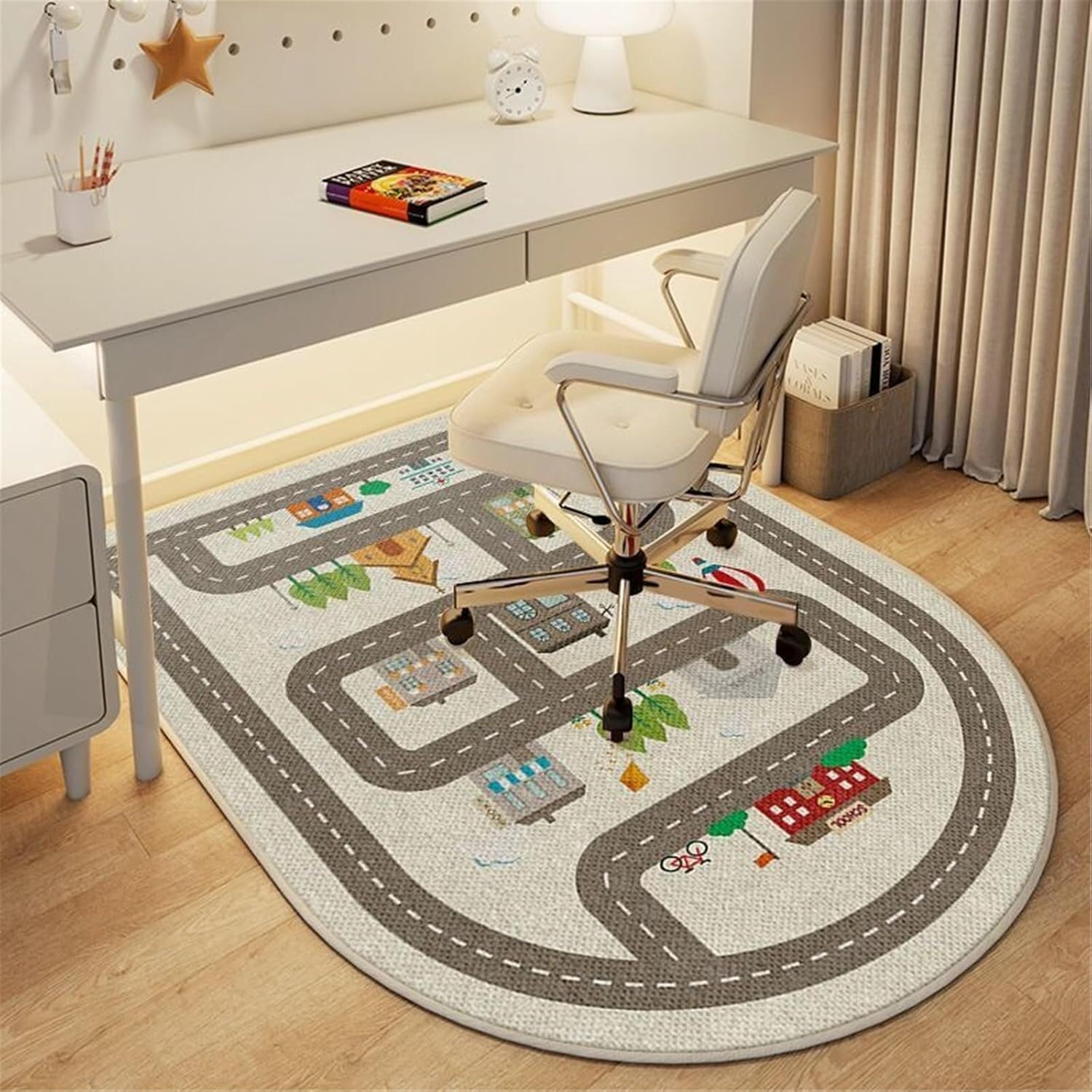 SSDDLZEQ Premium durable range Modern Cartoon-themed Computer Gaming Chair Cushion, Designed Specifically For Wooden Floors(Car,100x160cm)