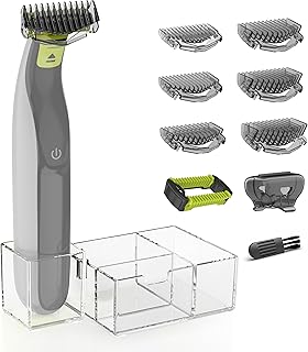 Guards Kit Plus for Philips Norelco OneBlade, with 1–6mm Guide Combs (6 Sizes), Replacement Body Comb, Protective cap and Organizer Stand