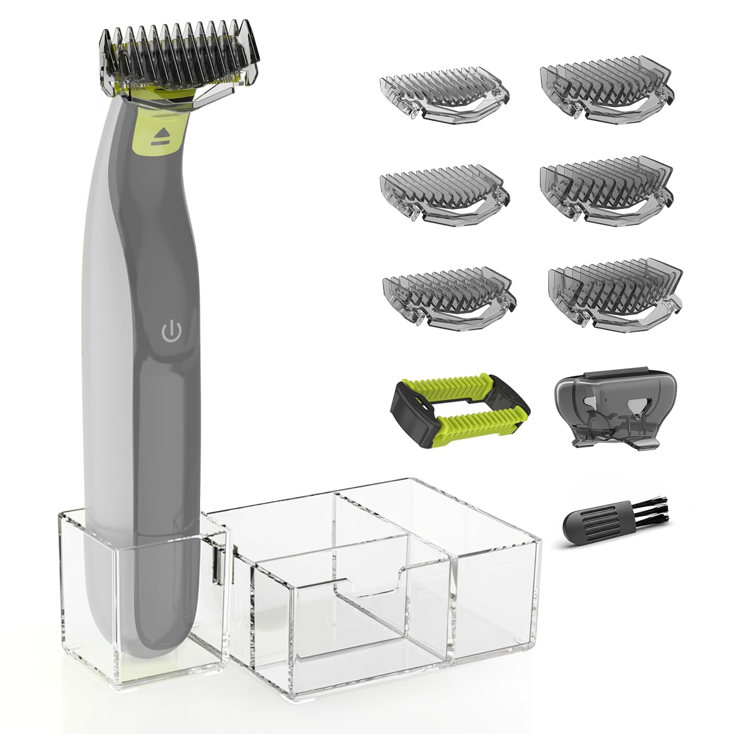 Guards Kit Plus for Philips Norelco OneBlade, with 1–6mm Guide Combs (6 Sizes), Replacement Body Comb, Protective Cap and Organizer Stand