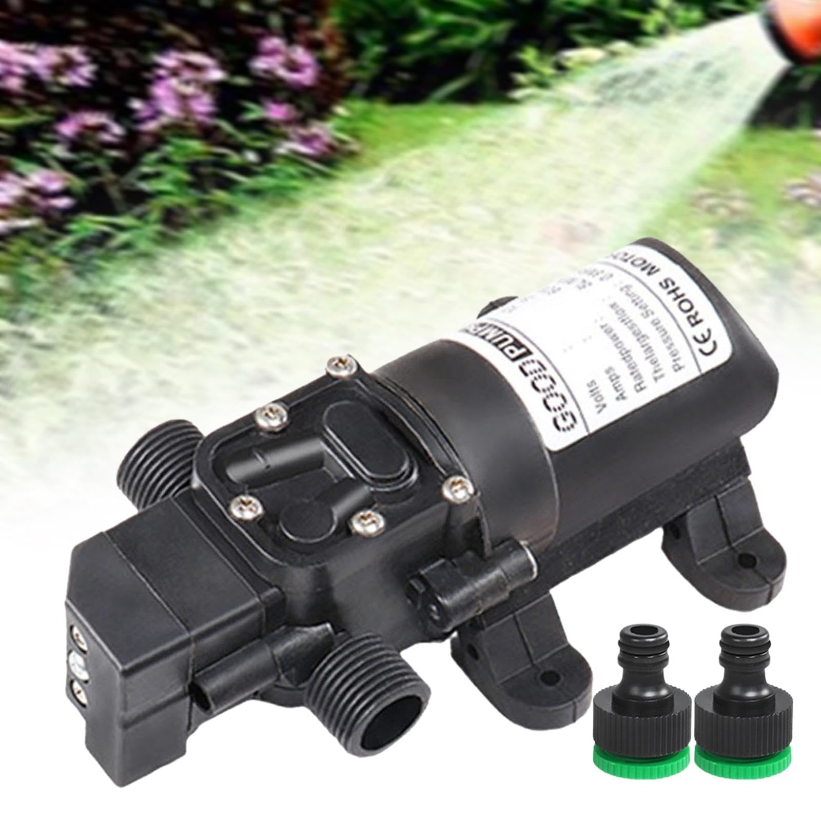 Colcolo Bomba de diafragma automática DC 12V 60W bomba de presión de agua para barco versátil totalmente sellada longitud 16,5 cm para barco marino resistente