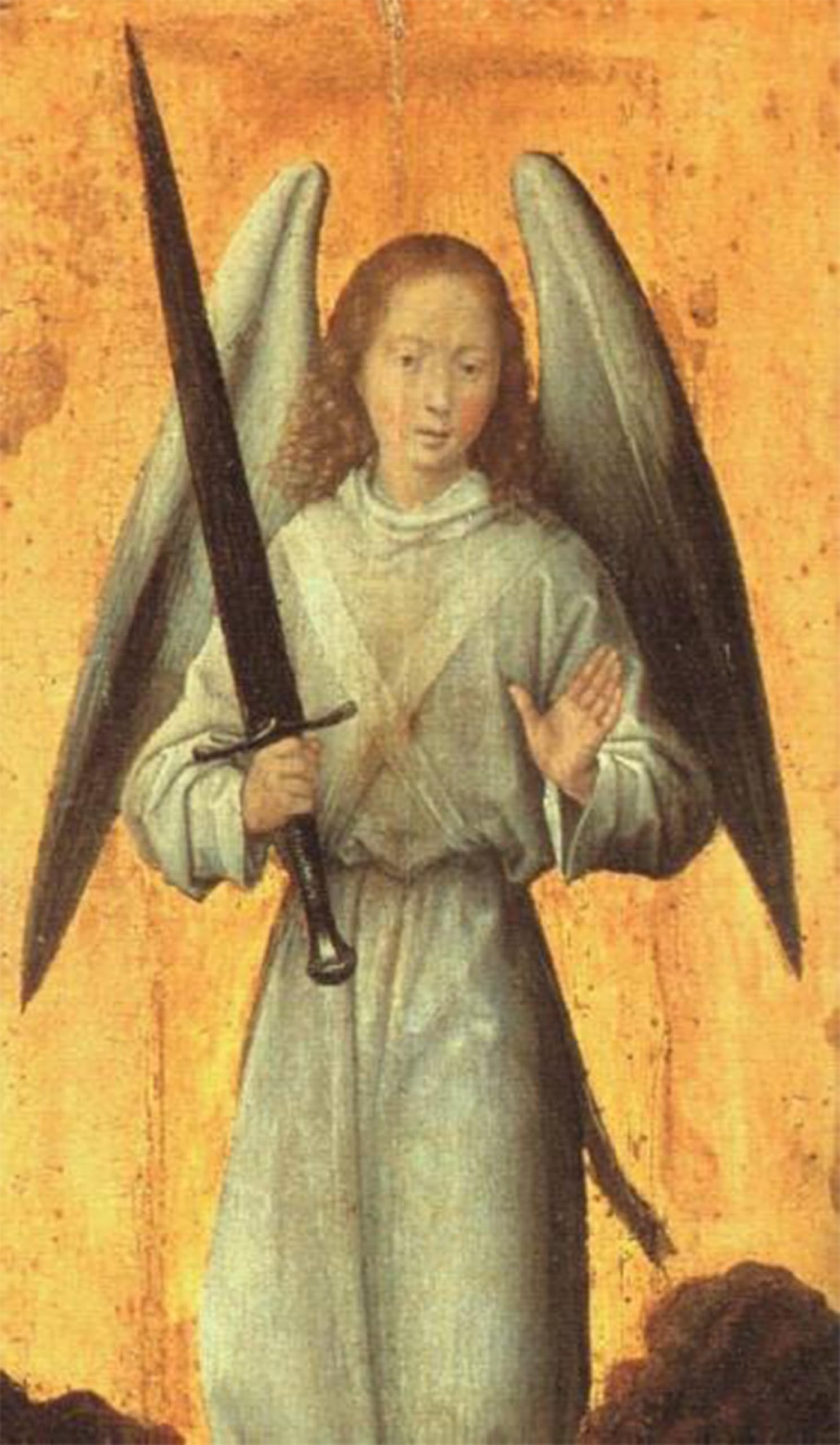ARTXLXXBN Famous Prints Artwork Pictures Poster Painting Art the Archangel Hans Memling Artwork Landscape Pictures for Home Decor 60x90cm