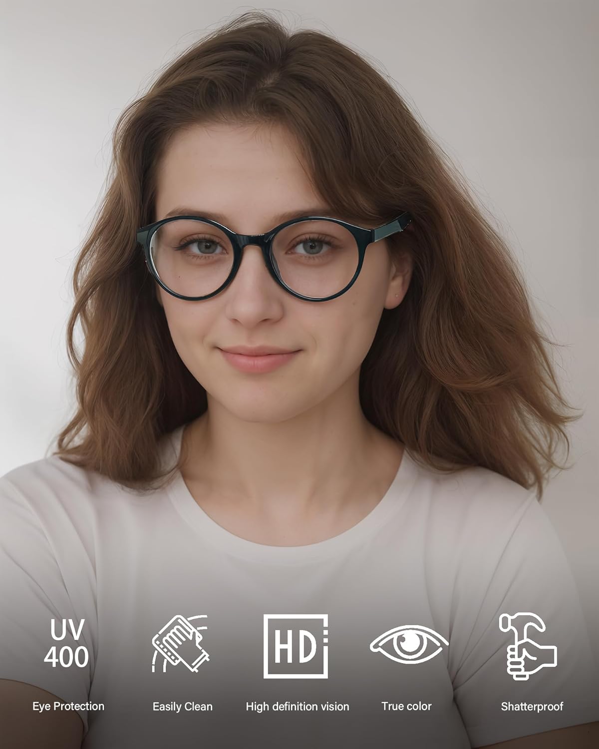 ANRRI Retro Round Blue Light Blocking Glasses Women Men Computer Eyeglasses Anti Blue Light Glasses Anti Eyestrain for Gaming